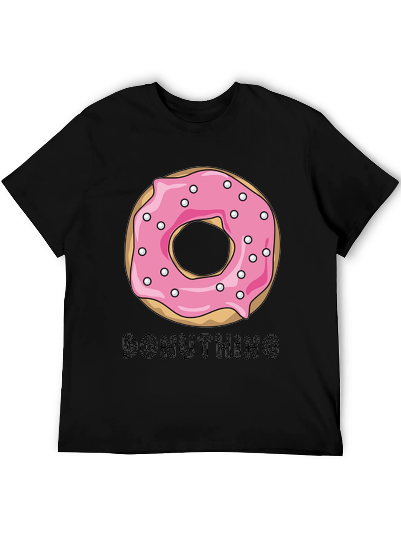 Donuthing Black Graphic T-Shirt - Novelty Design