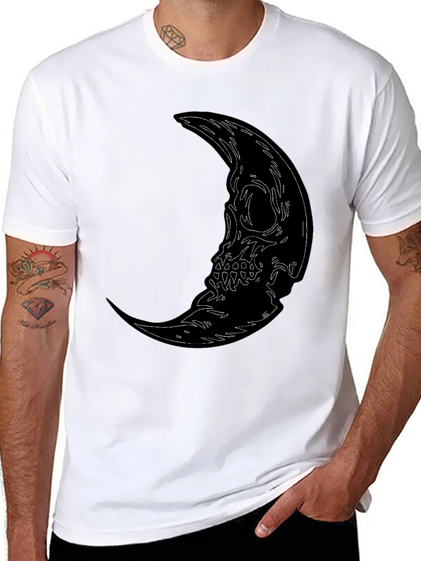 Skull Moon Graphic Tee - Mens Black T-Shirt