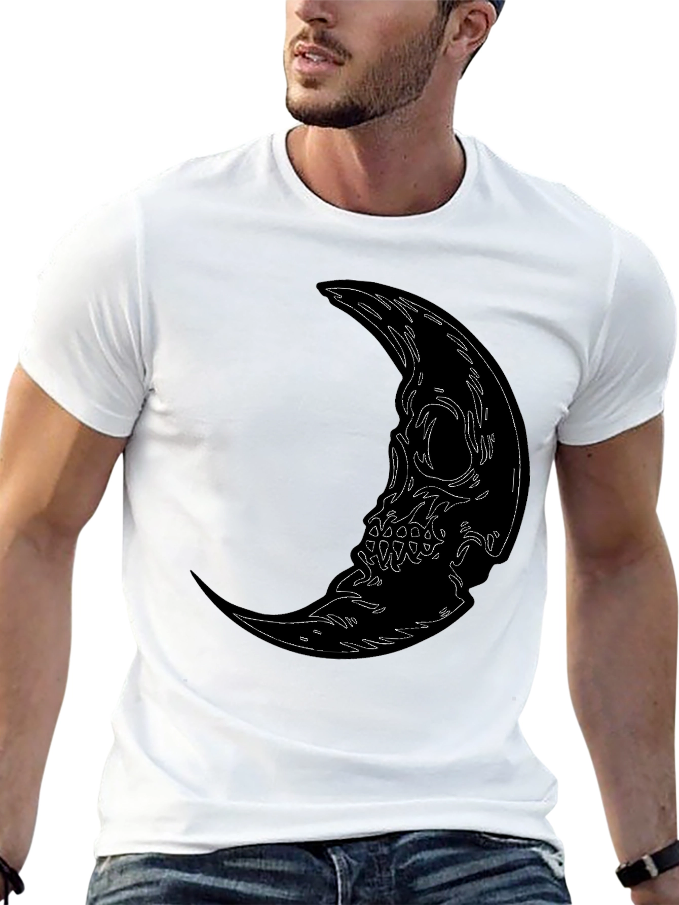 Skull Moon Graphic Tee - Mens Black T-Shirt