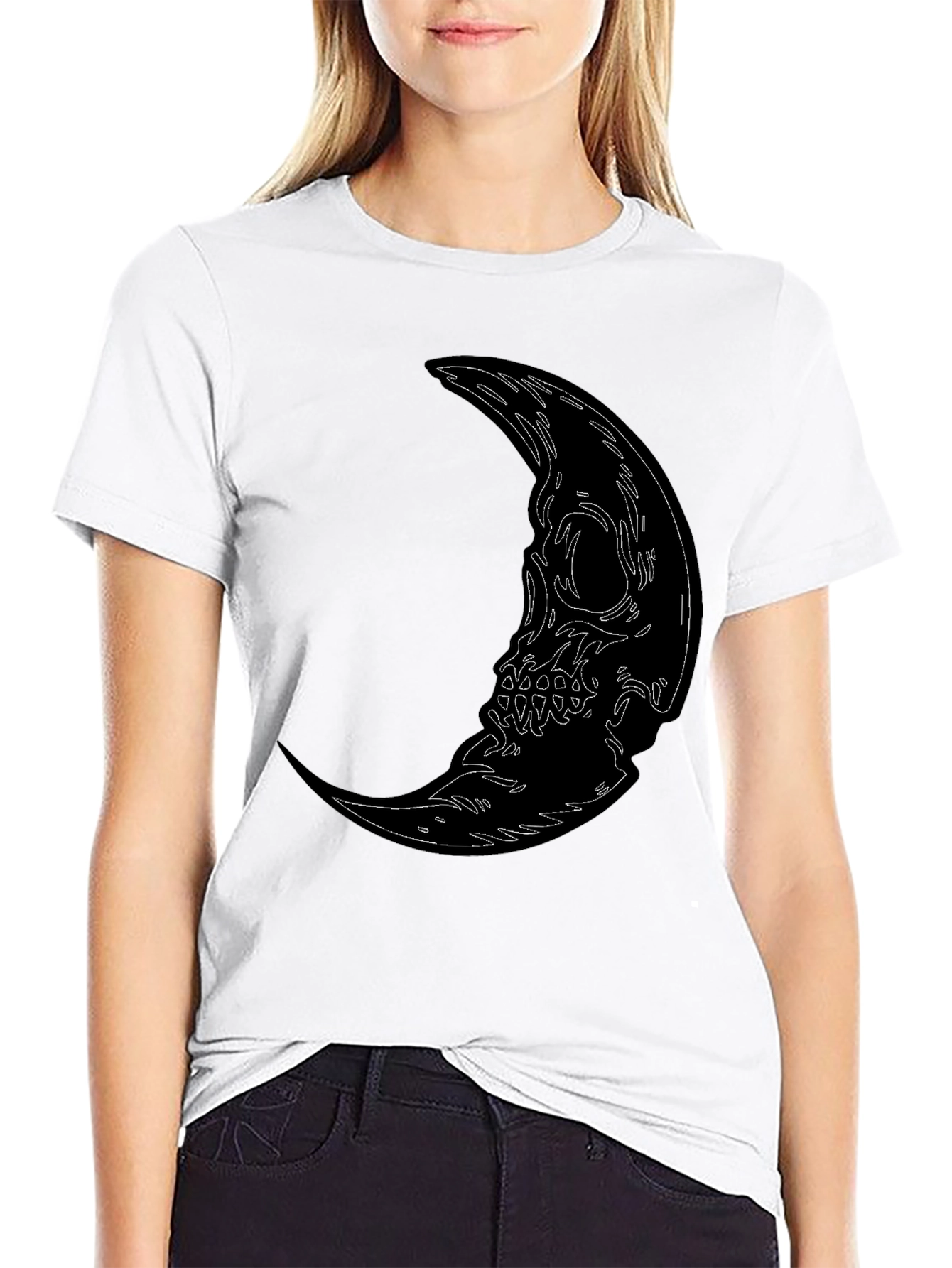 Skull Moon Graphic Tee - Mens Black T-Shirt