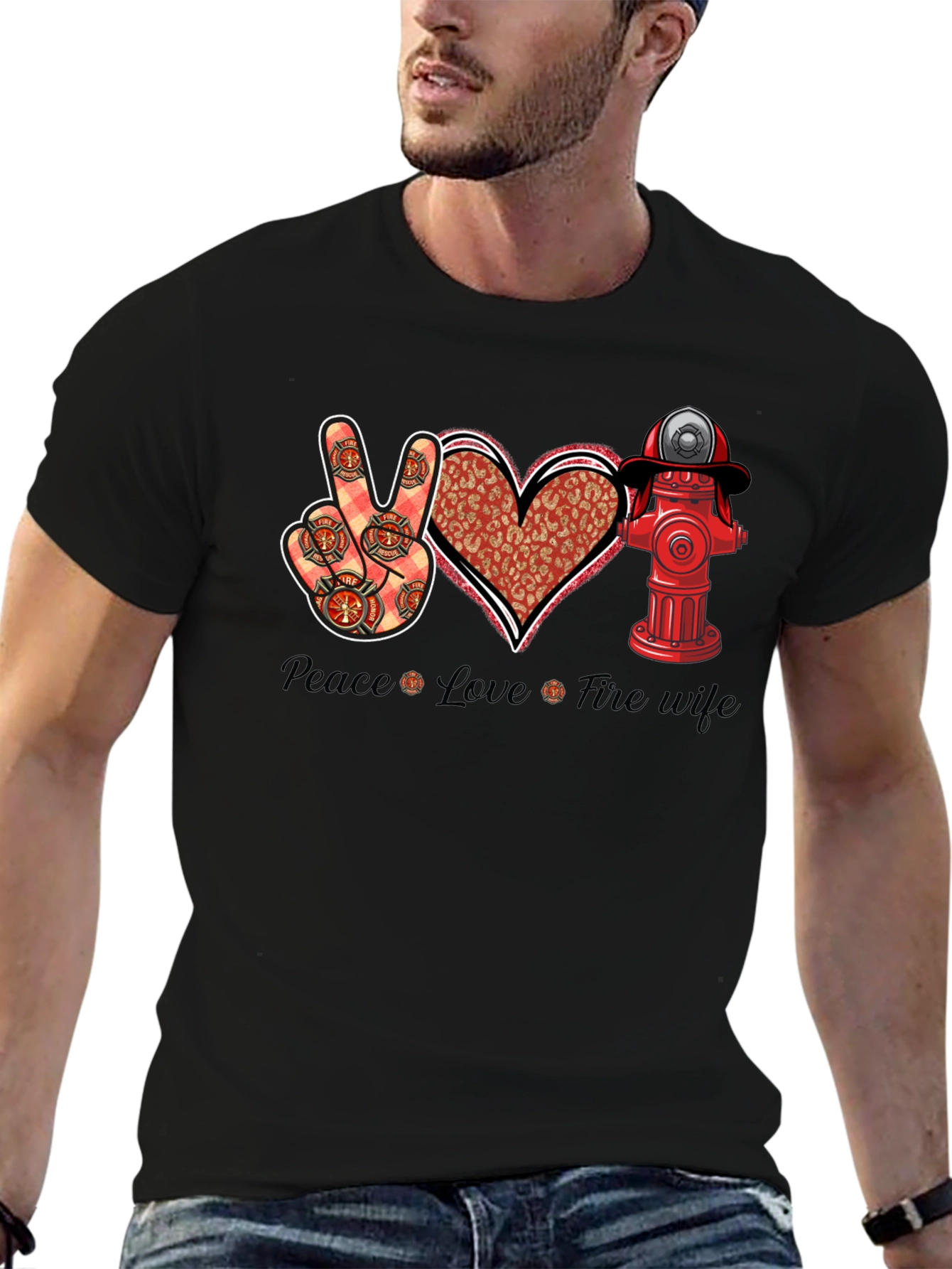 Peace Love Fire Wife Graphic Tee