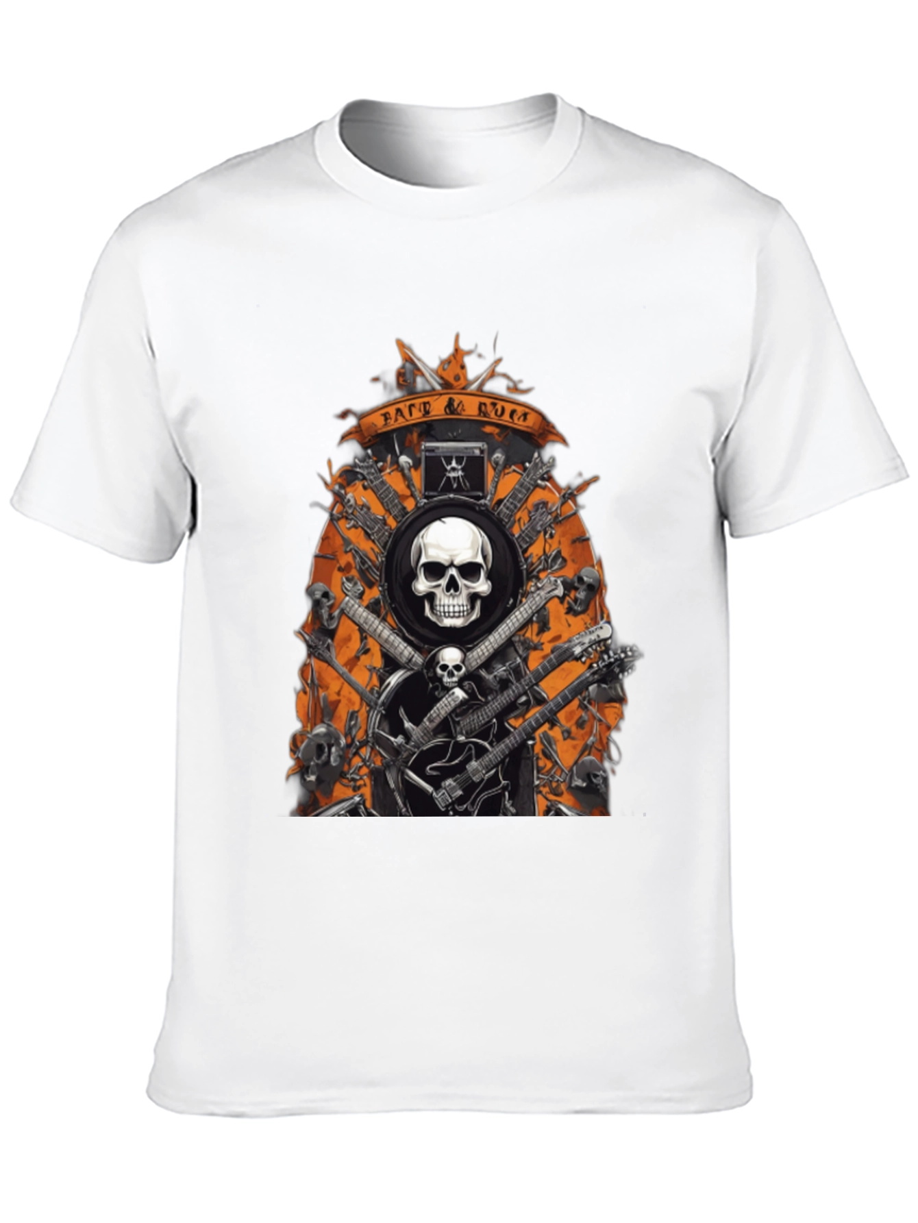 Rock n Roll Skull & Guitar Graphic Tee