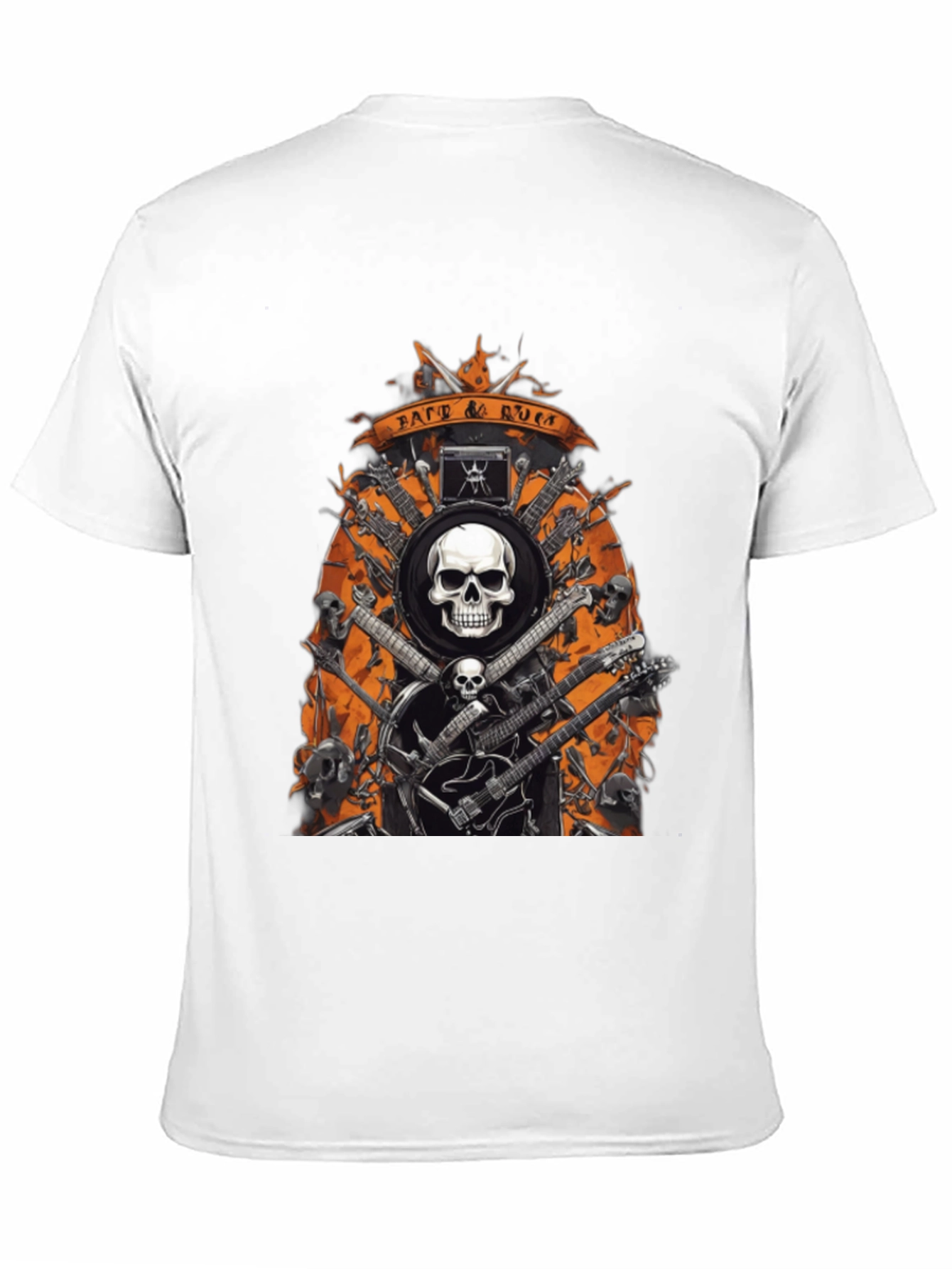 Rock n Roll Skull & Guitar Graphic Tee