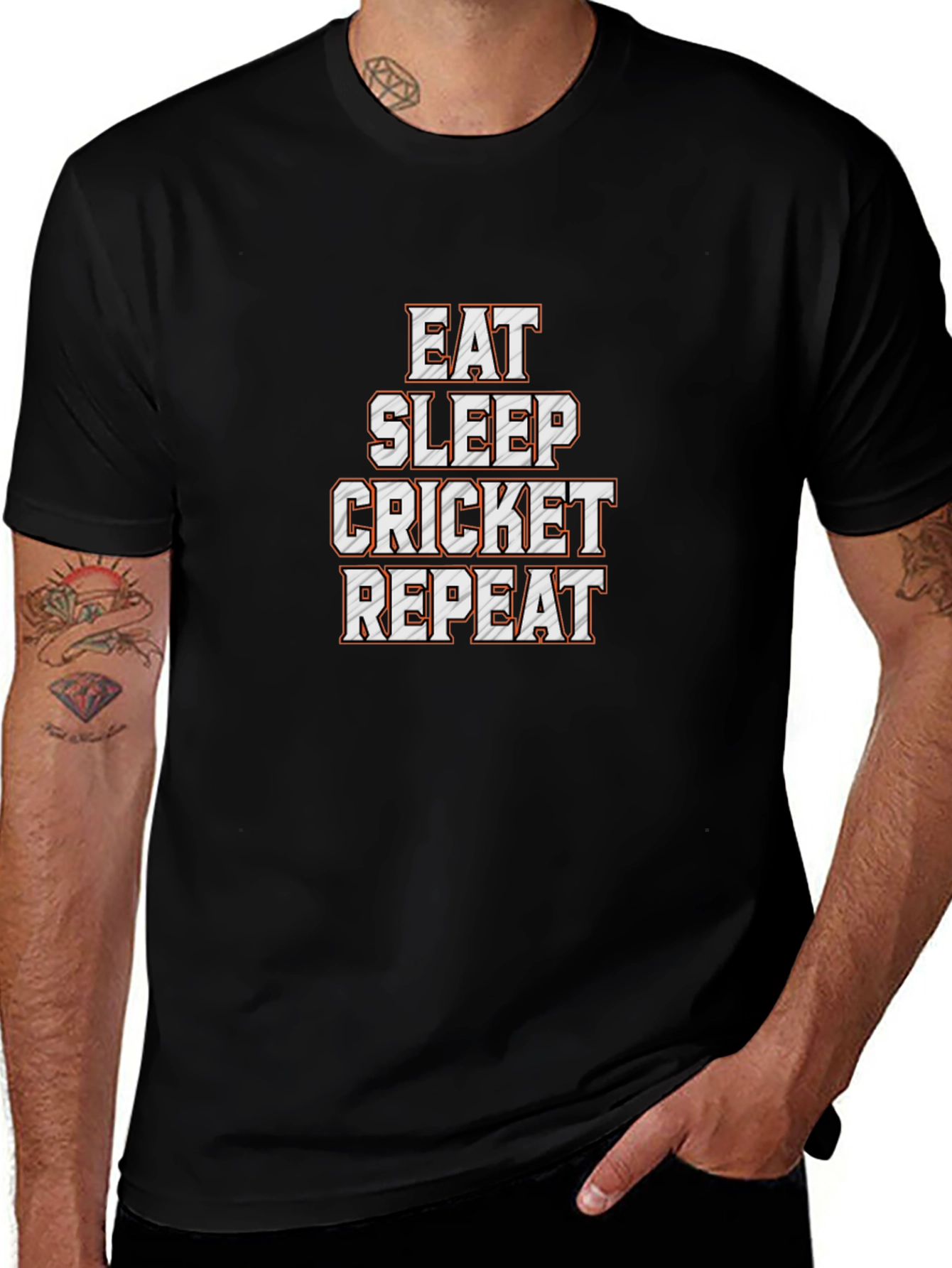 Eat Sleep Cricket Repeat Graphic T-Shirt