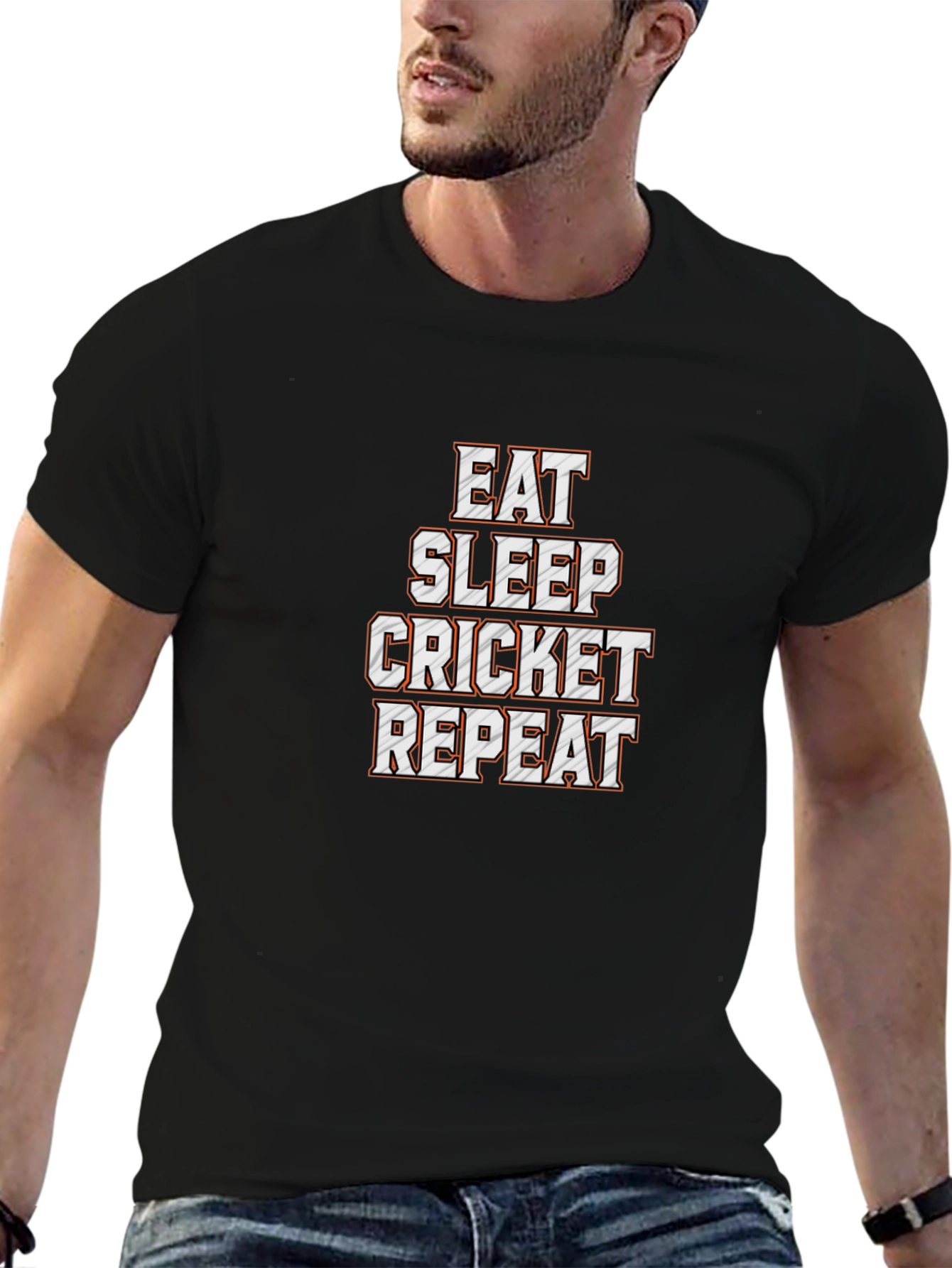 Eat Sleep Cricket Repeat Graphic T-Shirt
