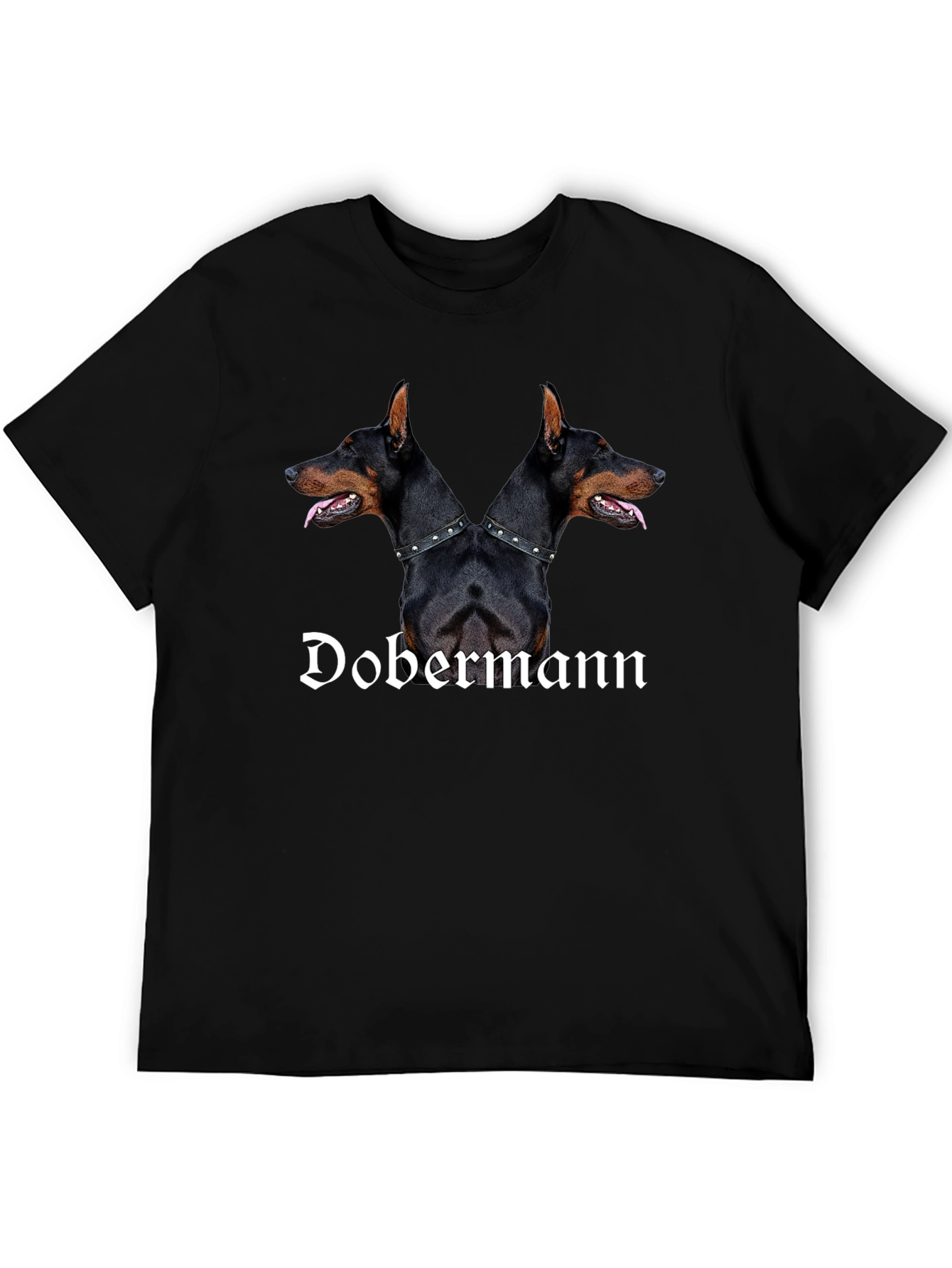 Dobermann Dog Two Headed Graphic T-Shirt