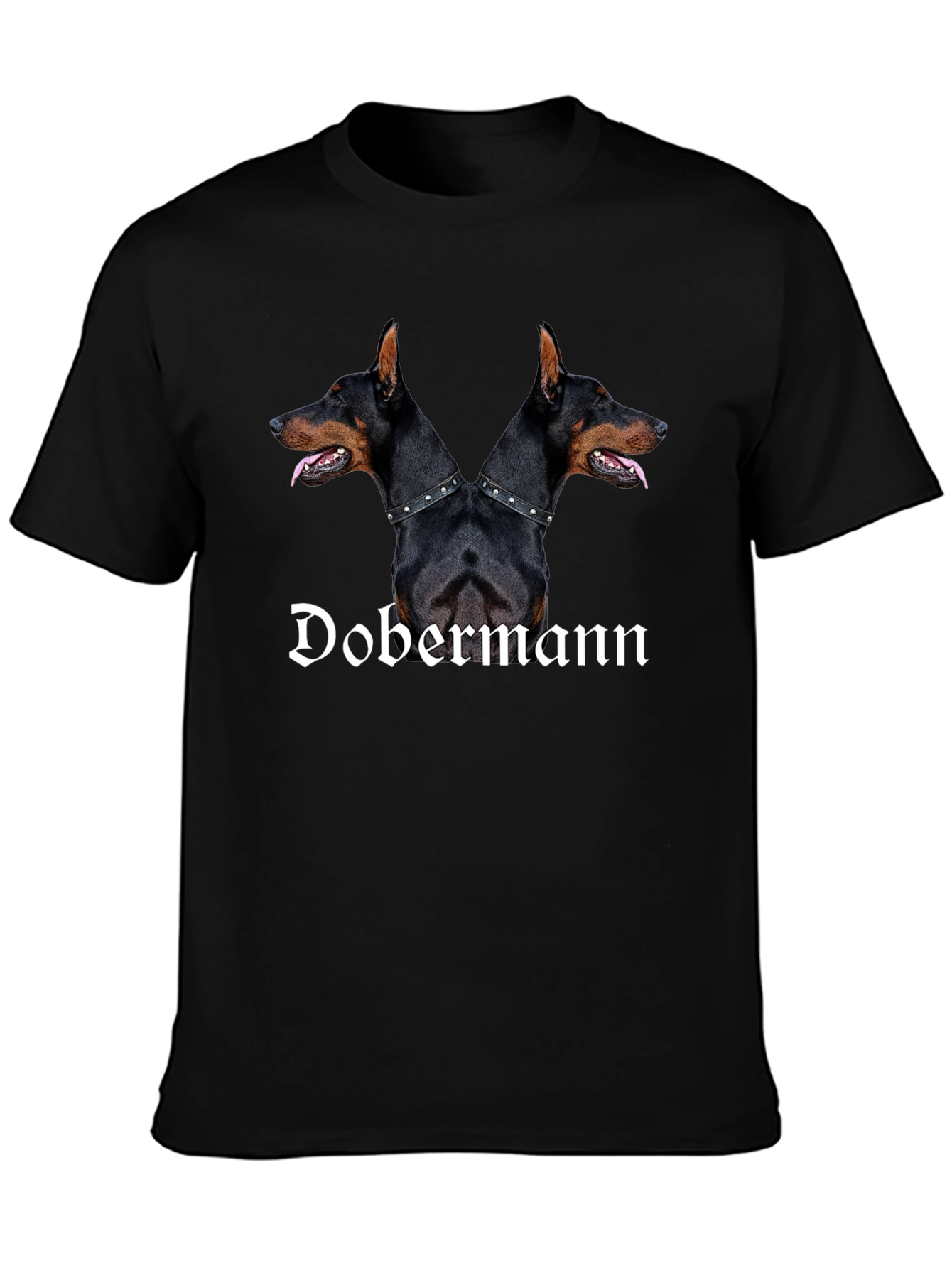 Dobermann Dog Two Headed Graphic T-Shirt