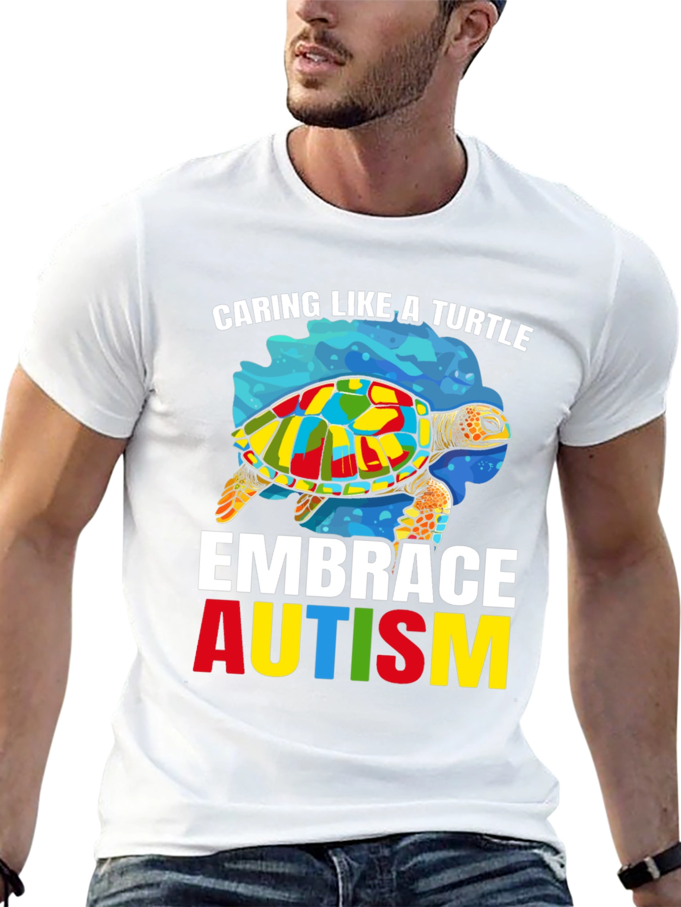 Caring Like A Turtle Embrace Autism Awareness T-Shirt
