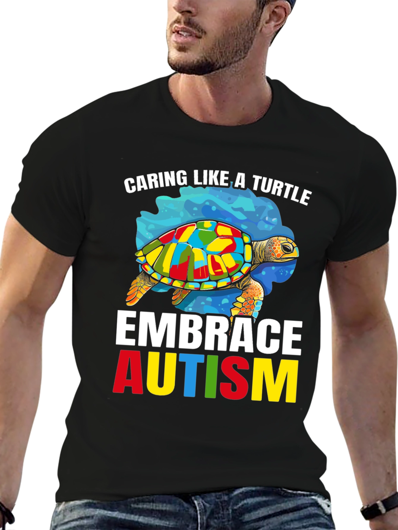 Caring Like A Turtle Embrace Autism Awareness T-Shirt