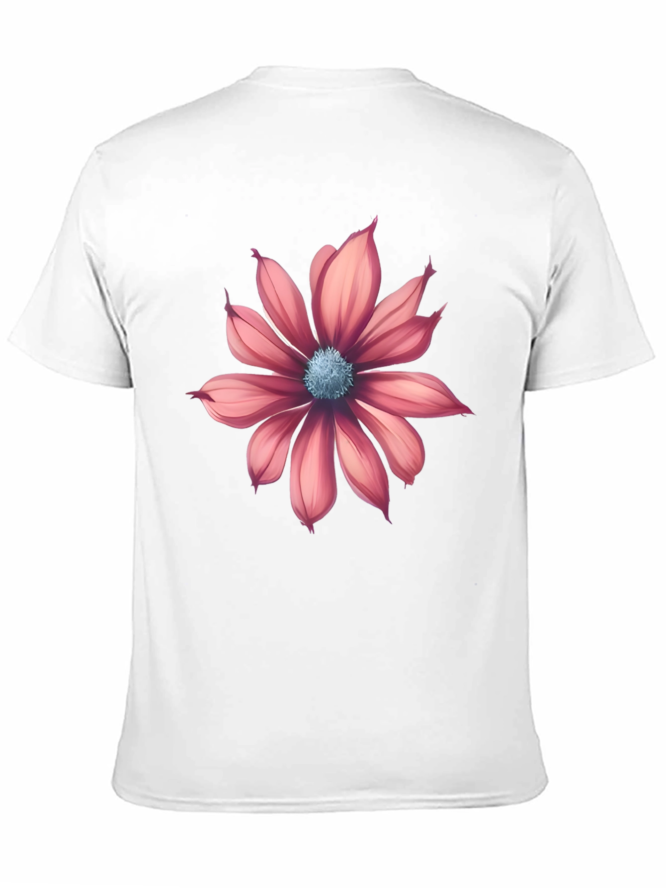 Black T-Shirt with Pink Flower Graphic