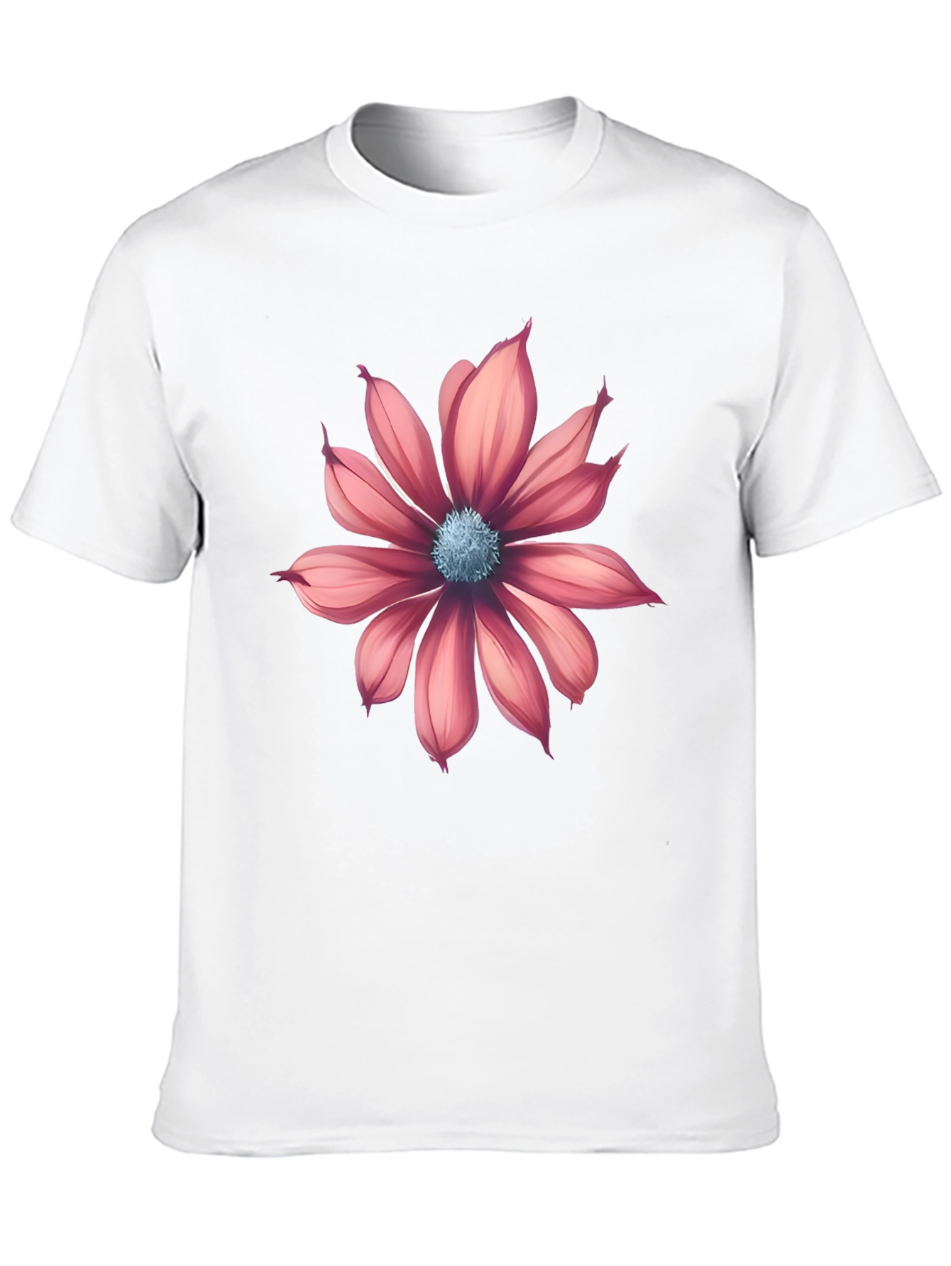 Black T-Shirt with Pink Flower Graphic