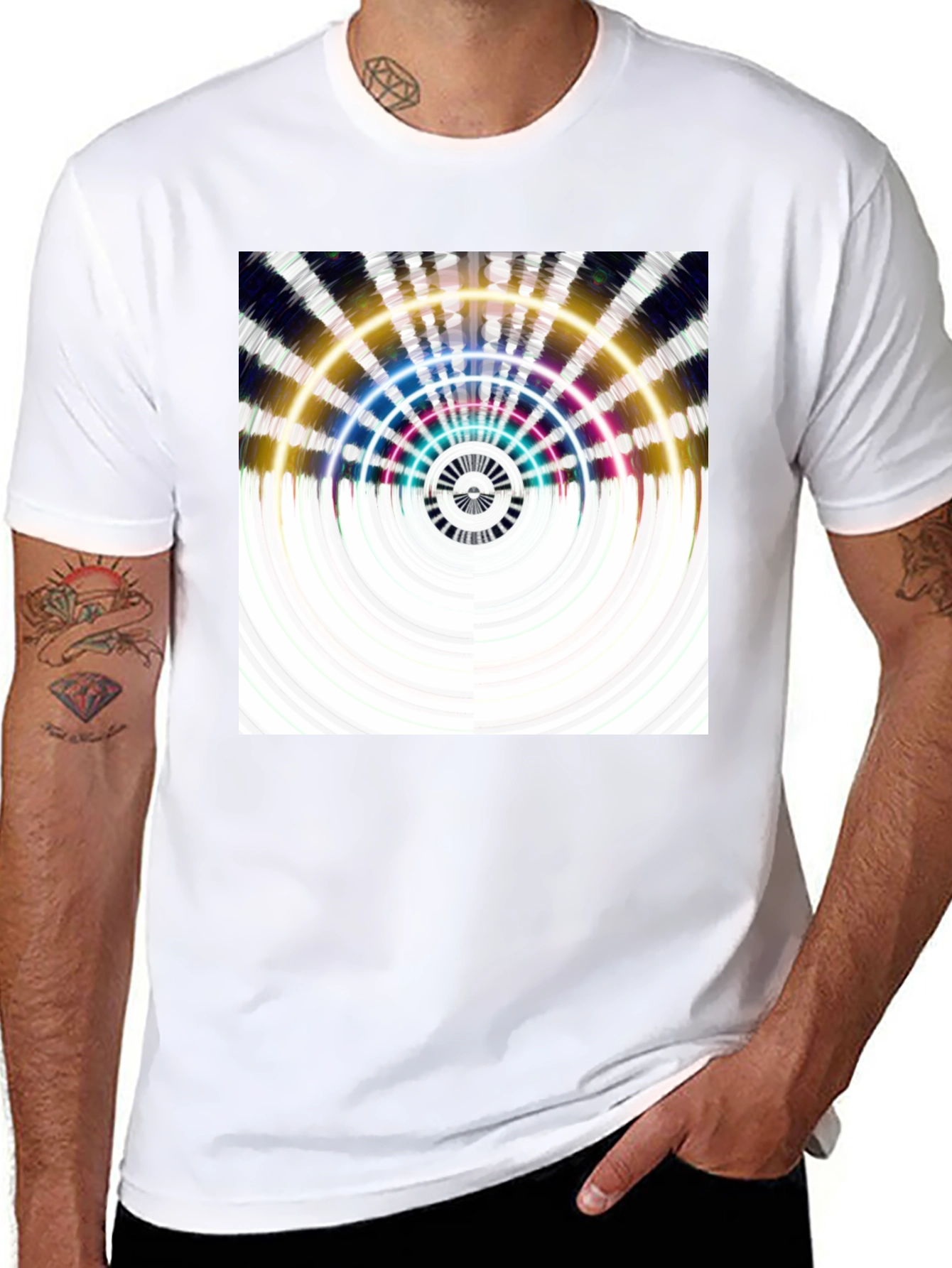 Abstract Pattern Black T-Shirt