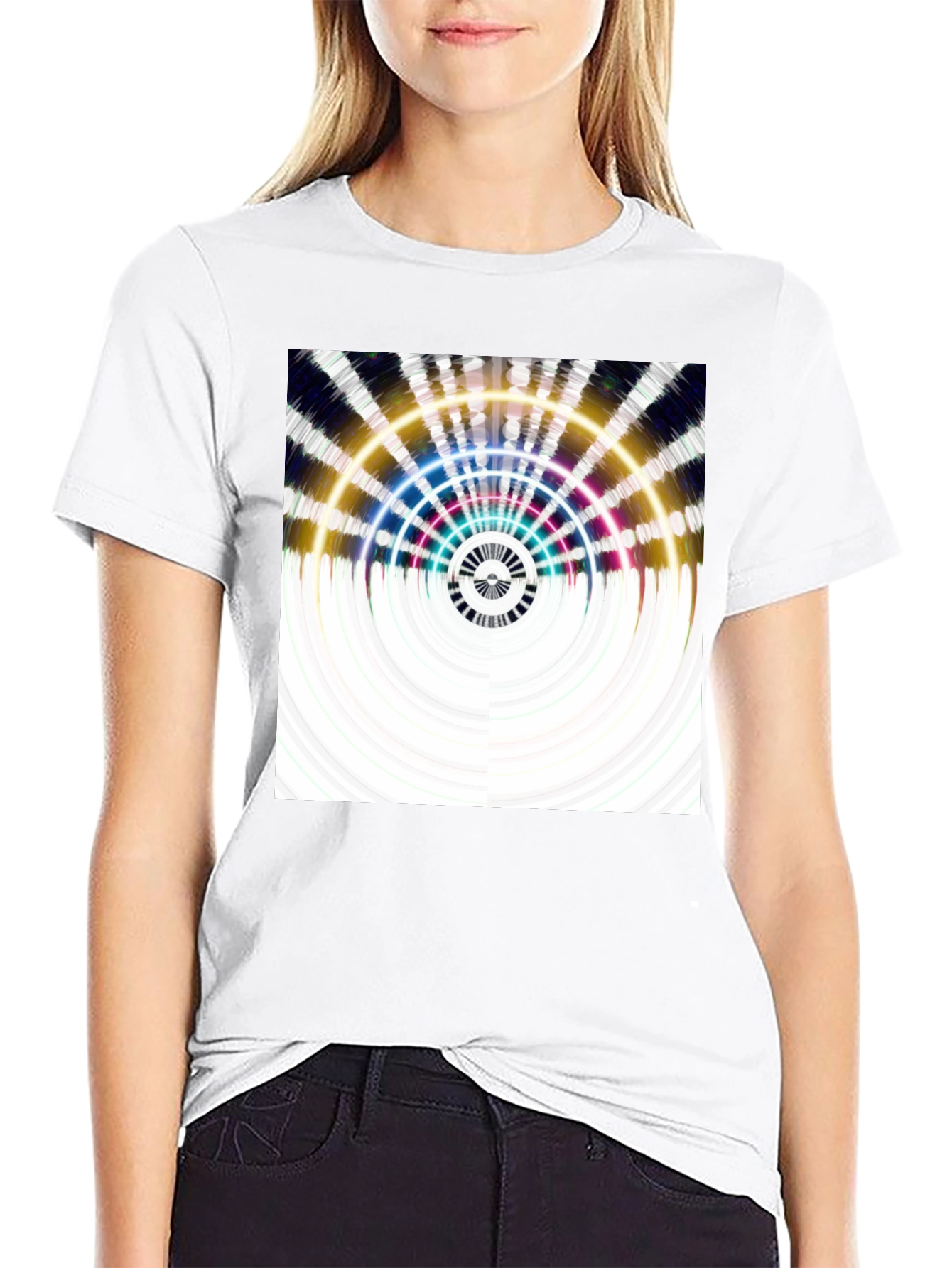 Abstract Pattern Black T-Shirt