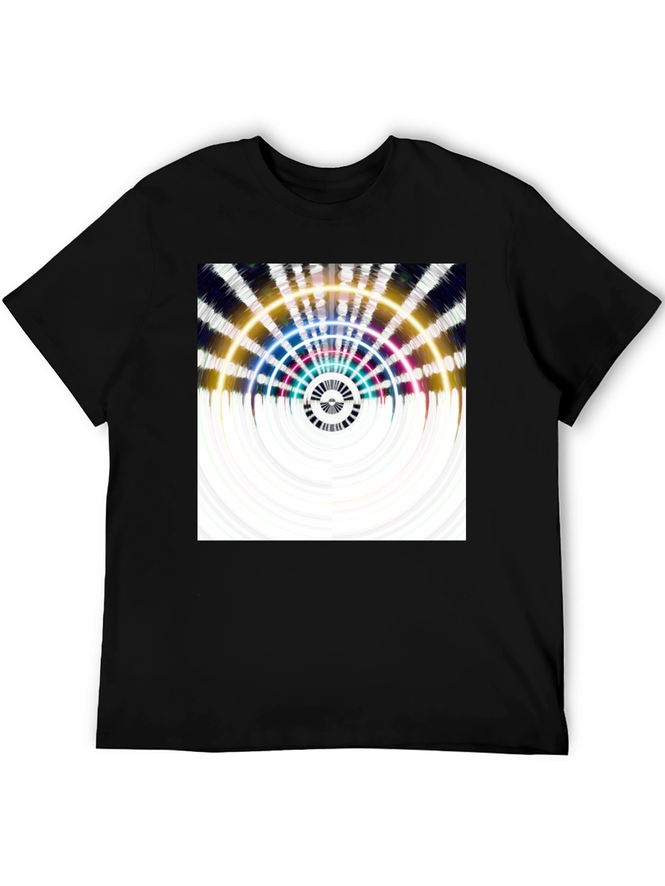 Abstract Pattern Black T-Shirt