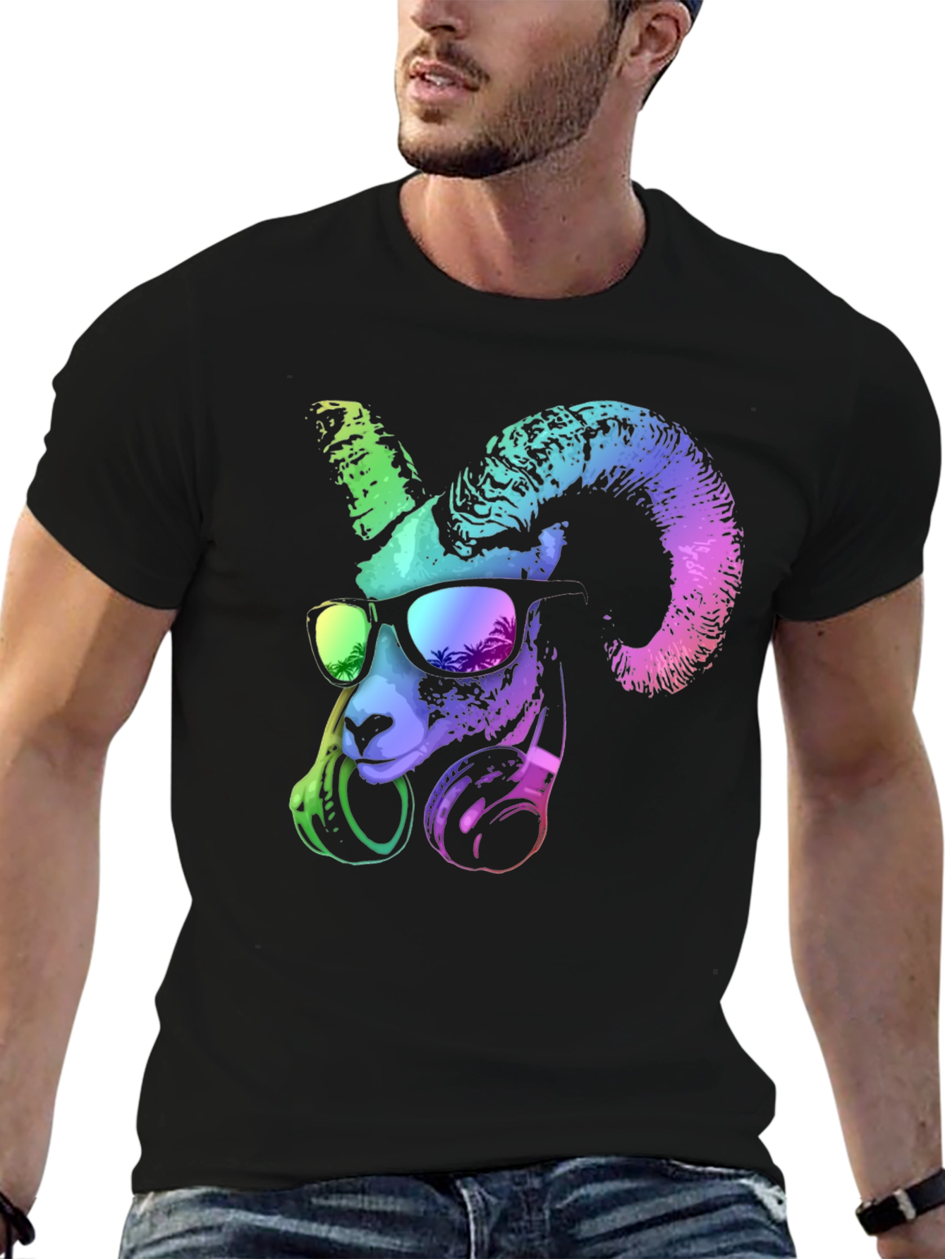 Cool Ram T-Shirt: Funky Animal Graphic Tee