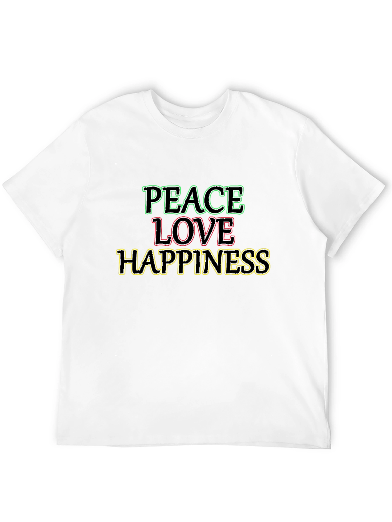 Peace Love Happiness Graphic Tee - Soft Cotton Blend