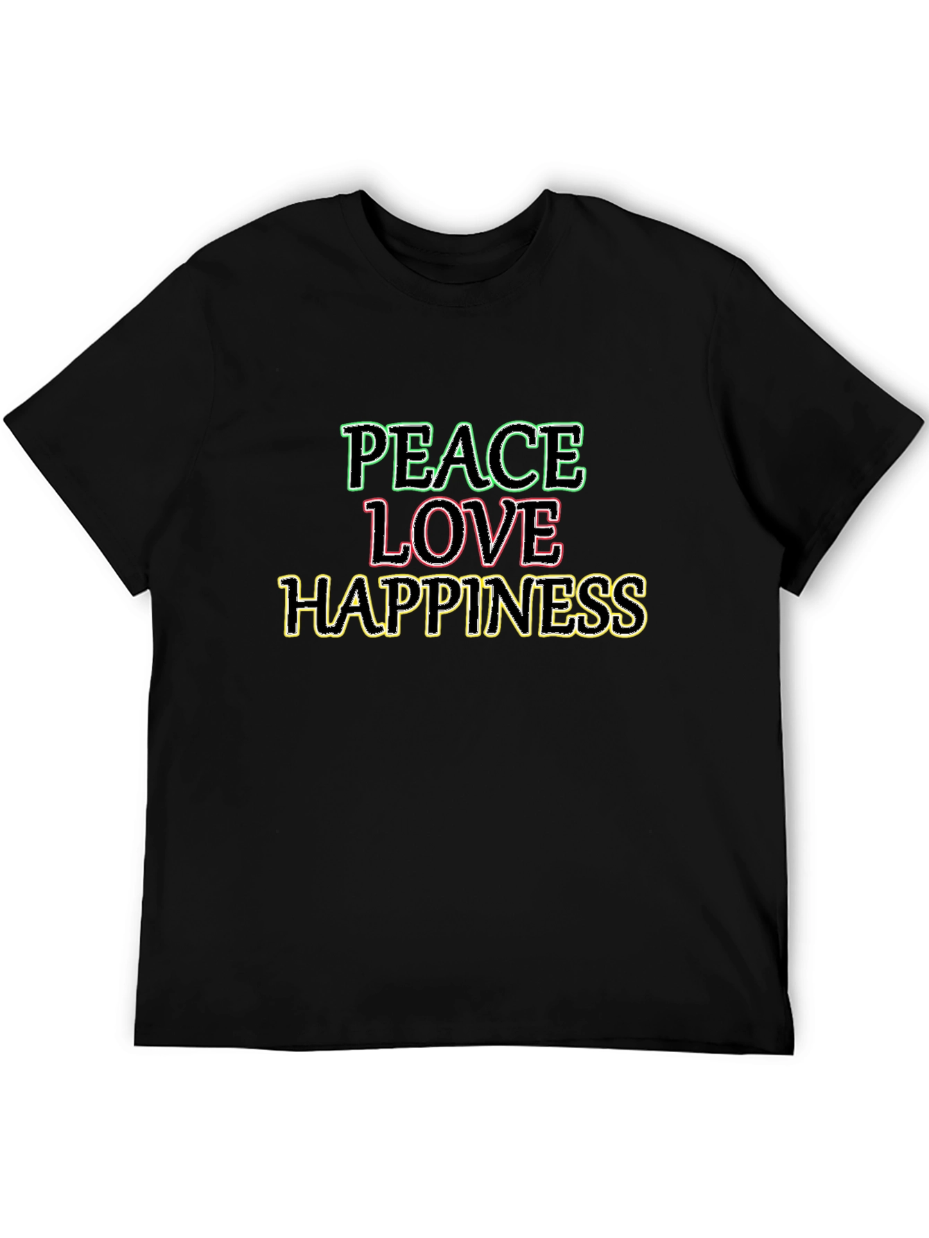 Peace Love Happiness Graphic Tee - Soft Cotton Blend