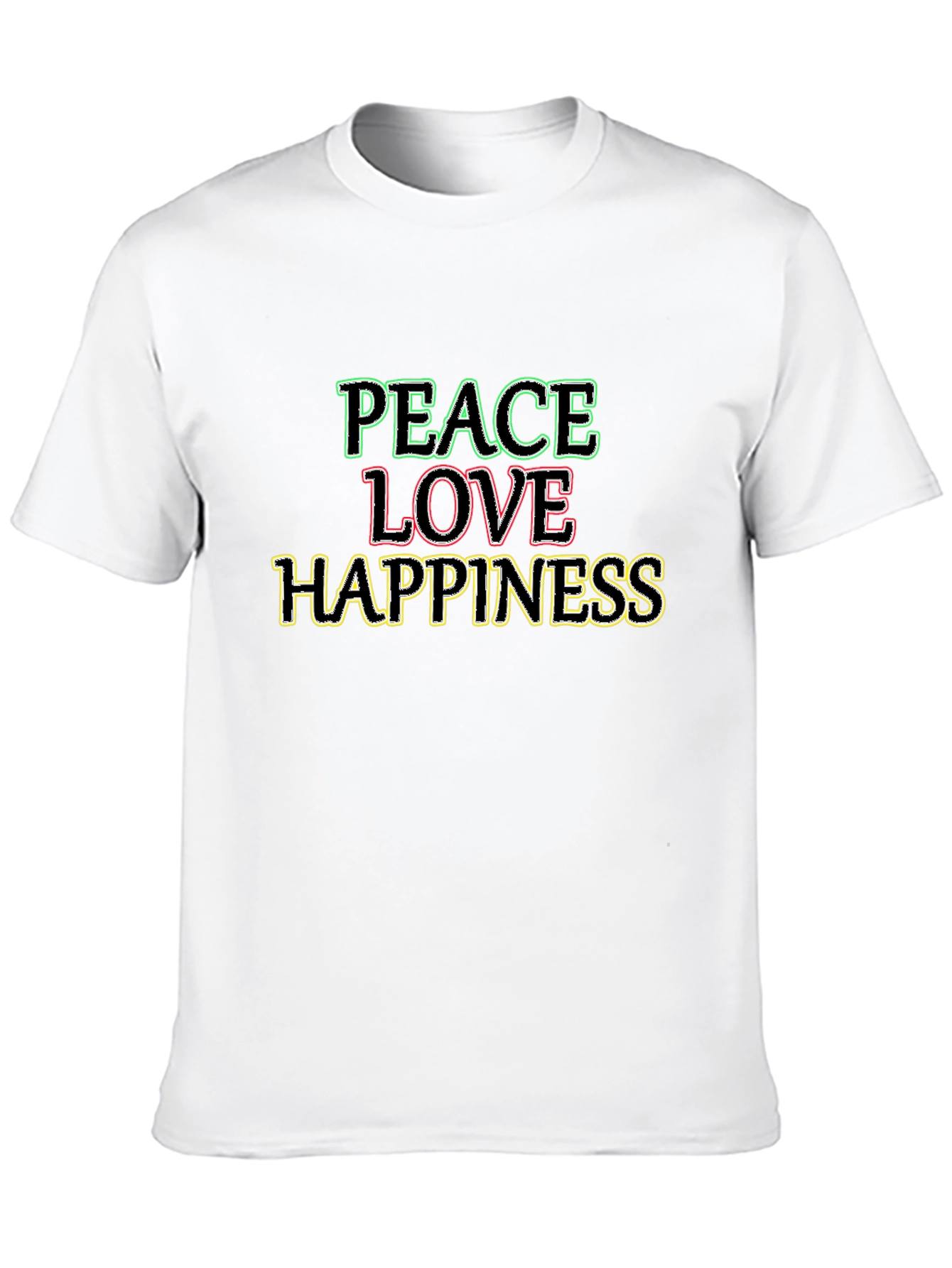 Peace Love Happiness Graphic Tee - Soft Cotton Blend