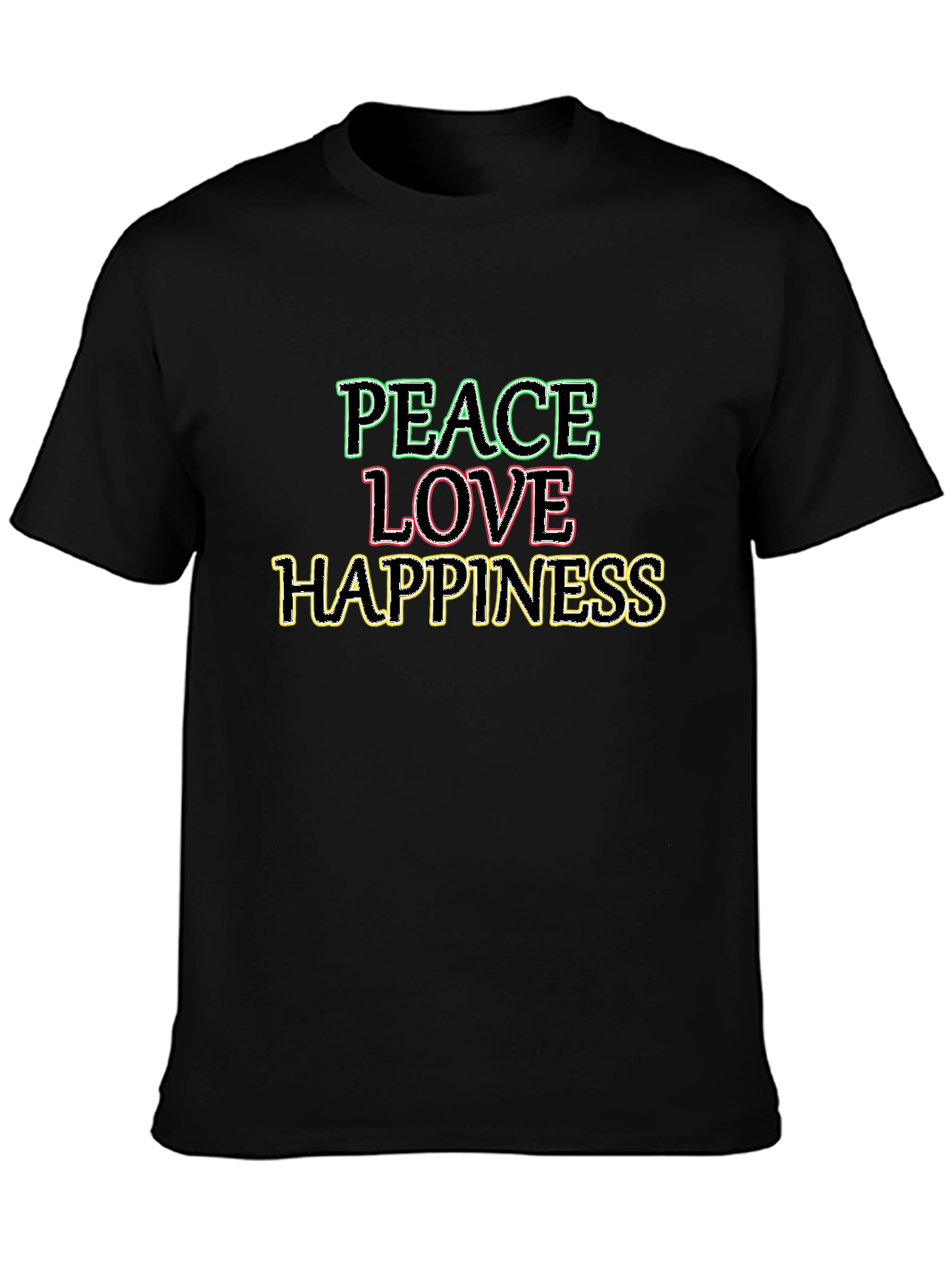Peace Love Happiness Graphic Tee - Soft Cotton Blend