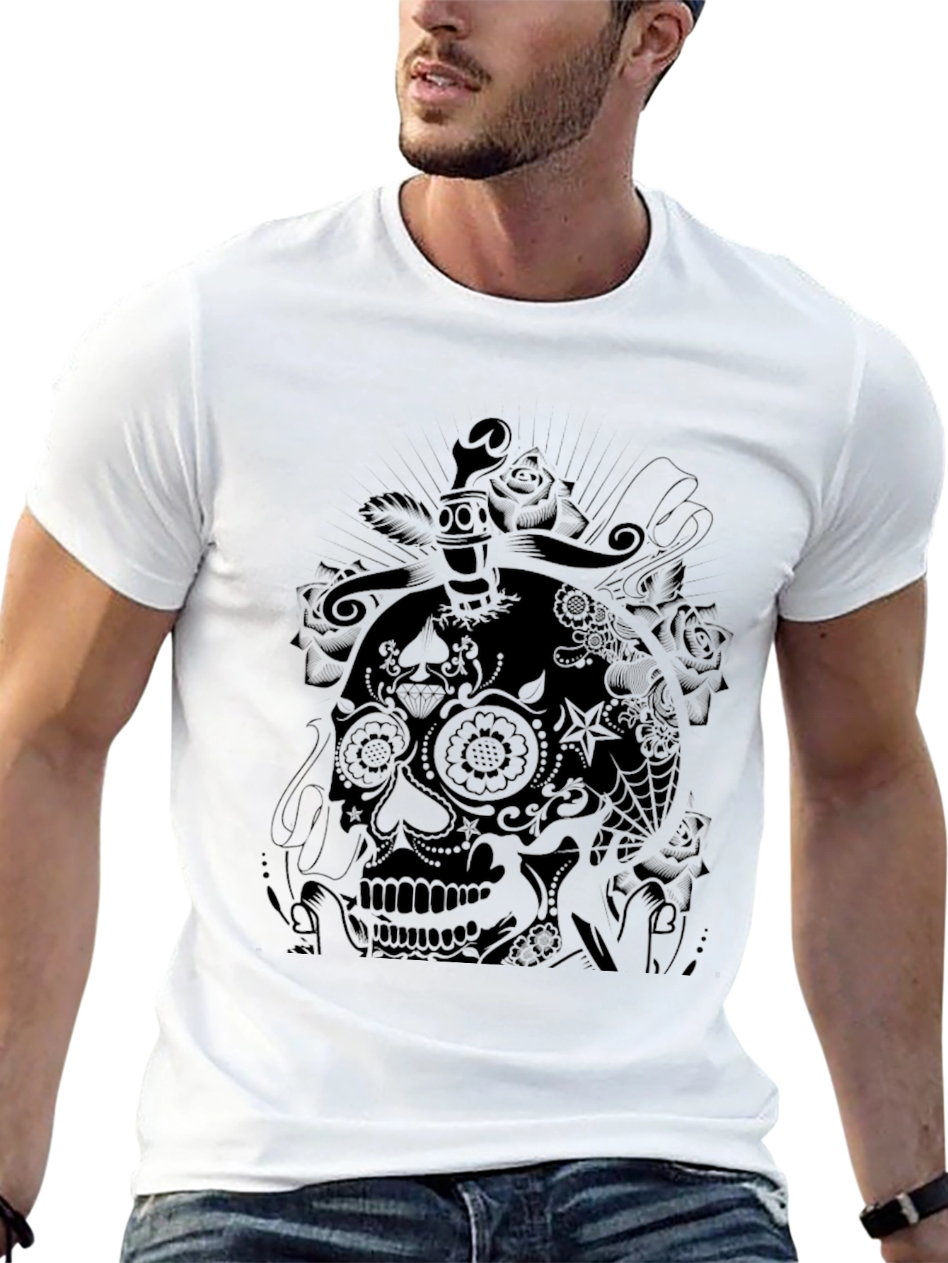 Skull & Dagger Graphic Tee - Black