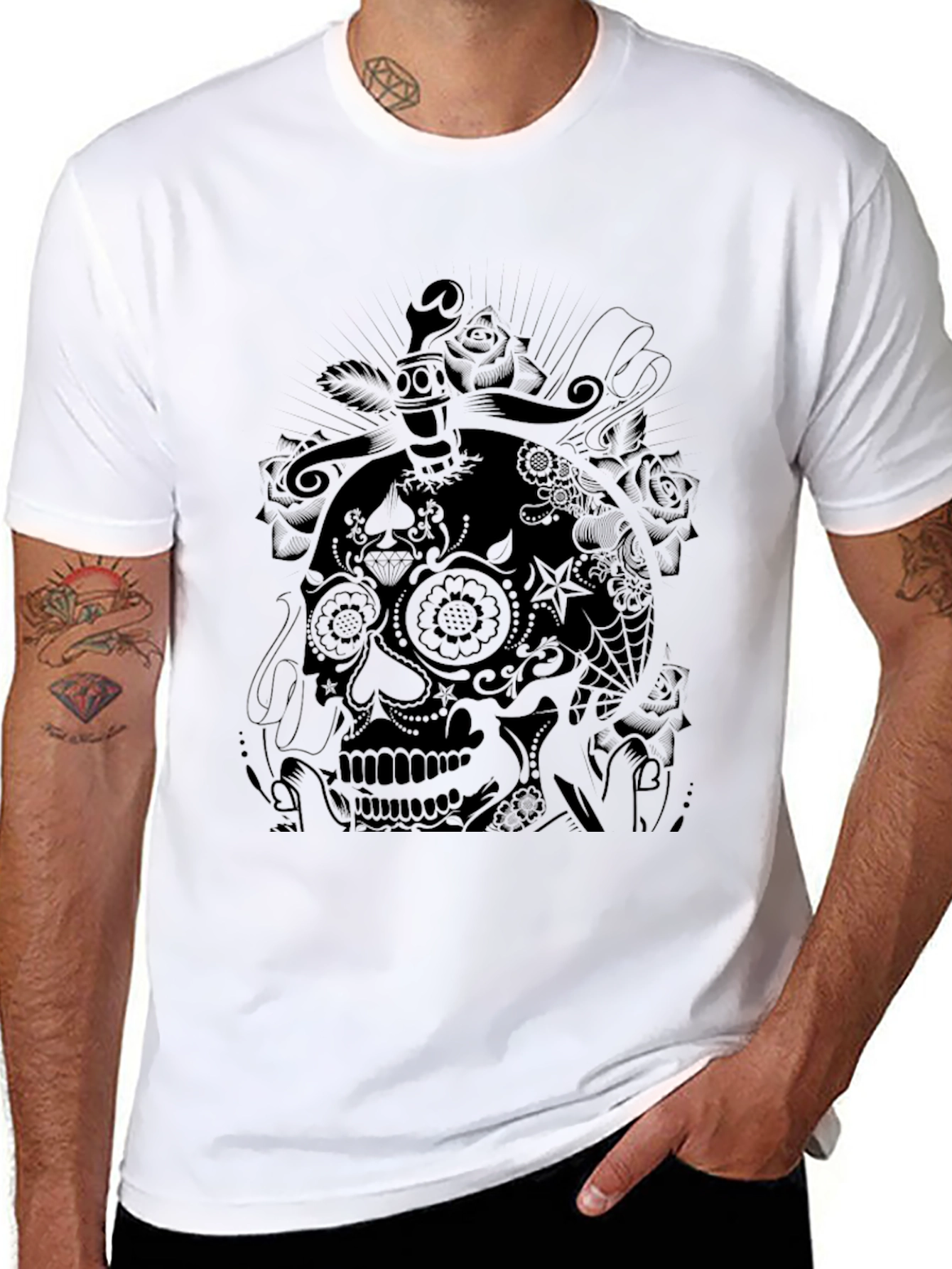 Skull & Dagger Graphic Tee - Black