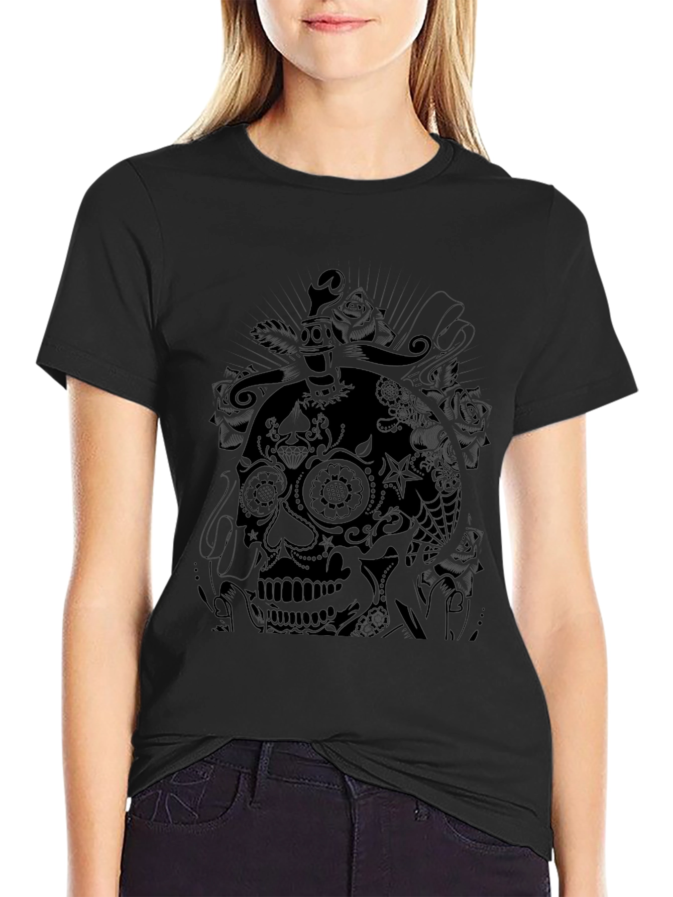 Skull & Dagger Graphic Tee - Black