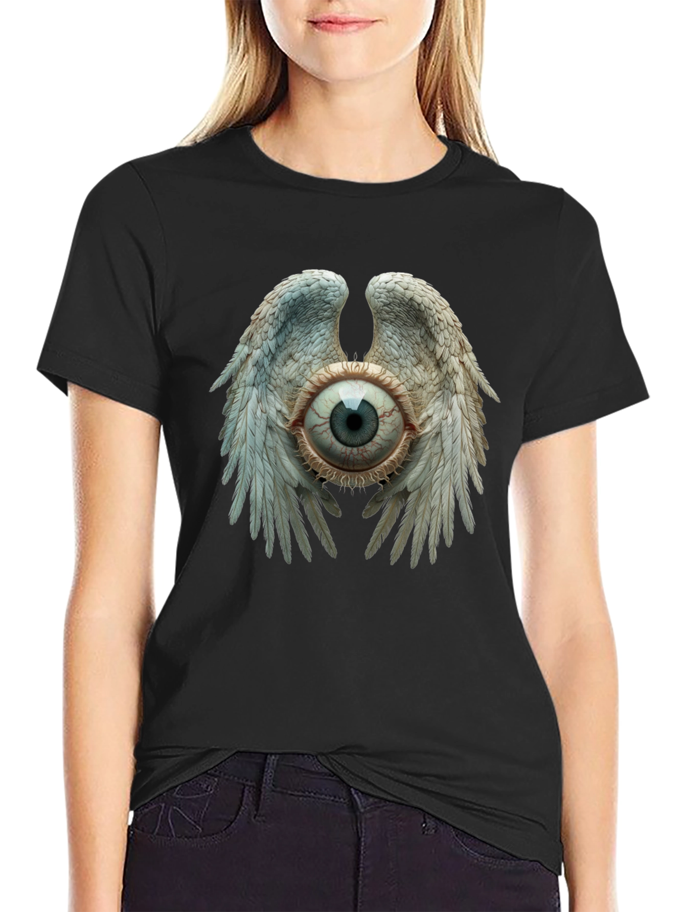 Eye with Wings Graphic Tee - Unique Design