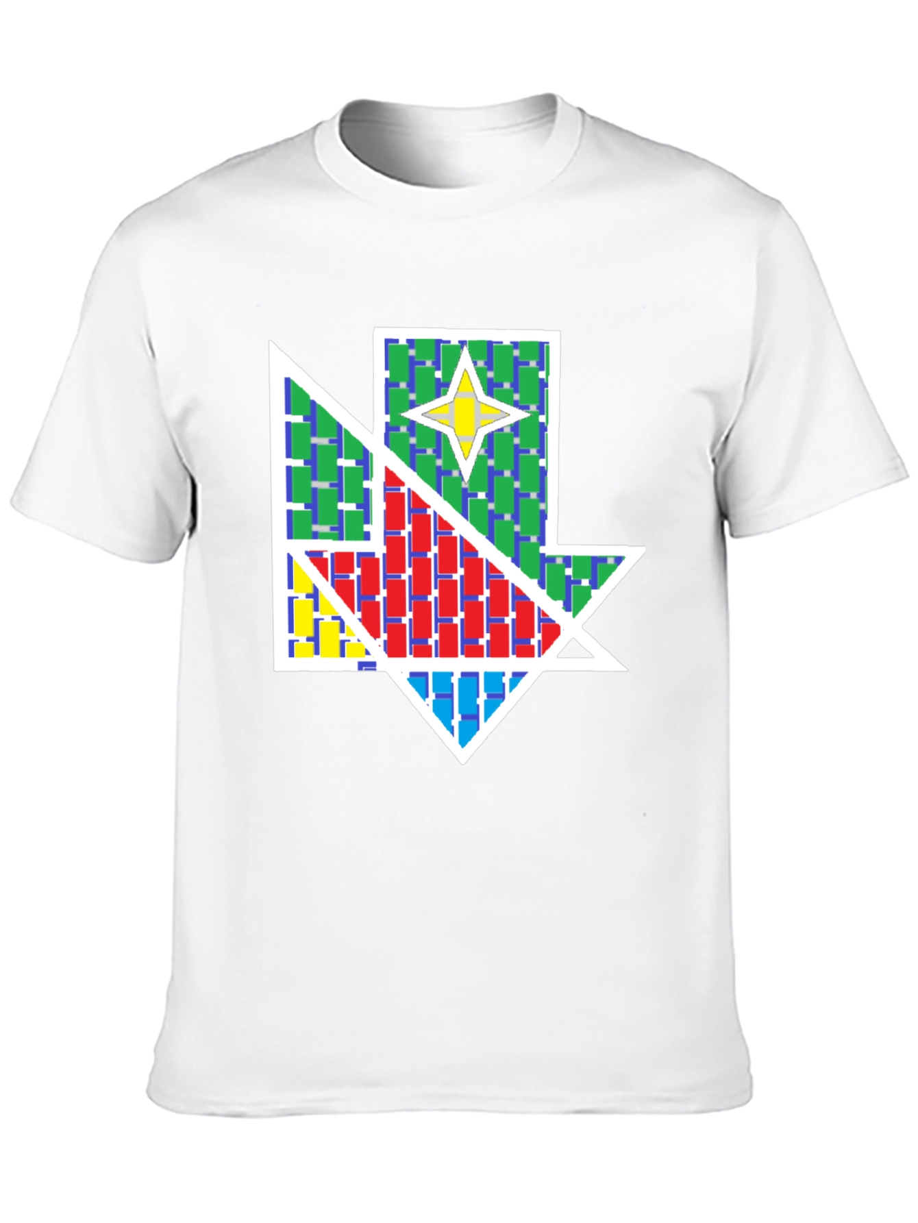 Geometric Star Design Black T-Shirt