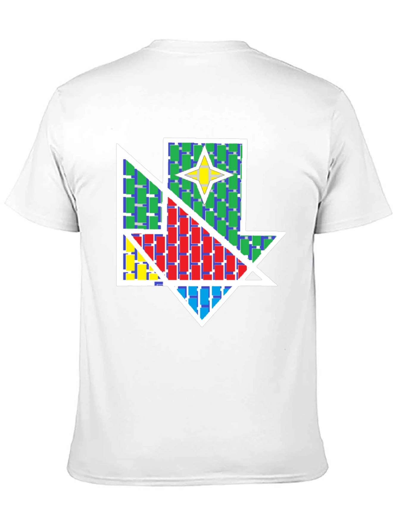 Geometric Star Design Black T-Shirt
