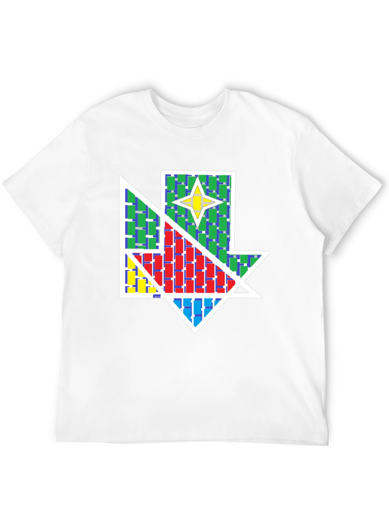 Geometric Star Design Black T-Shirt
