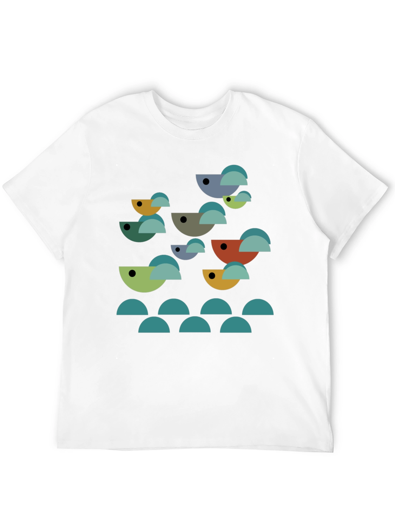 Abstract Geometric Bird Graphic T-Shirt