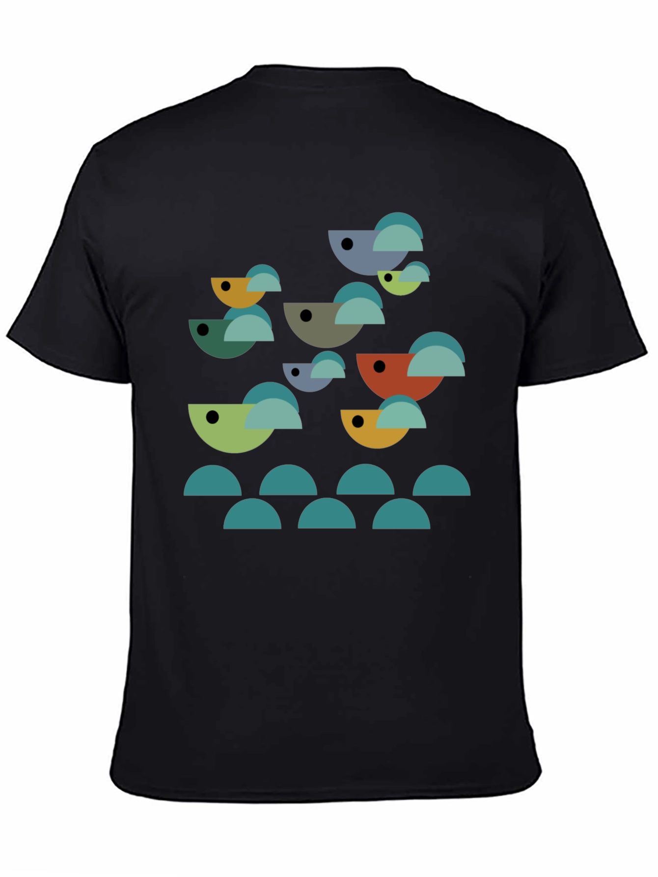 Abstract Geometric Bird Graphic T-Shirt