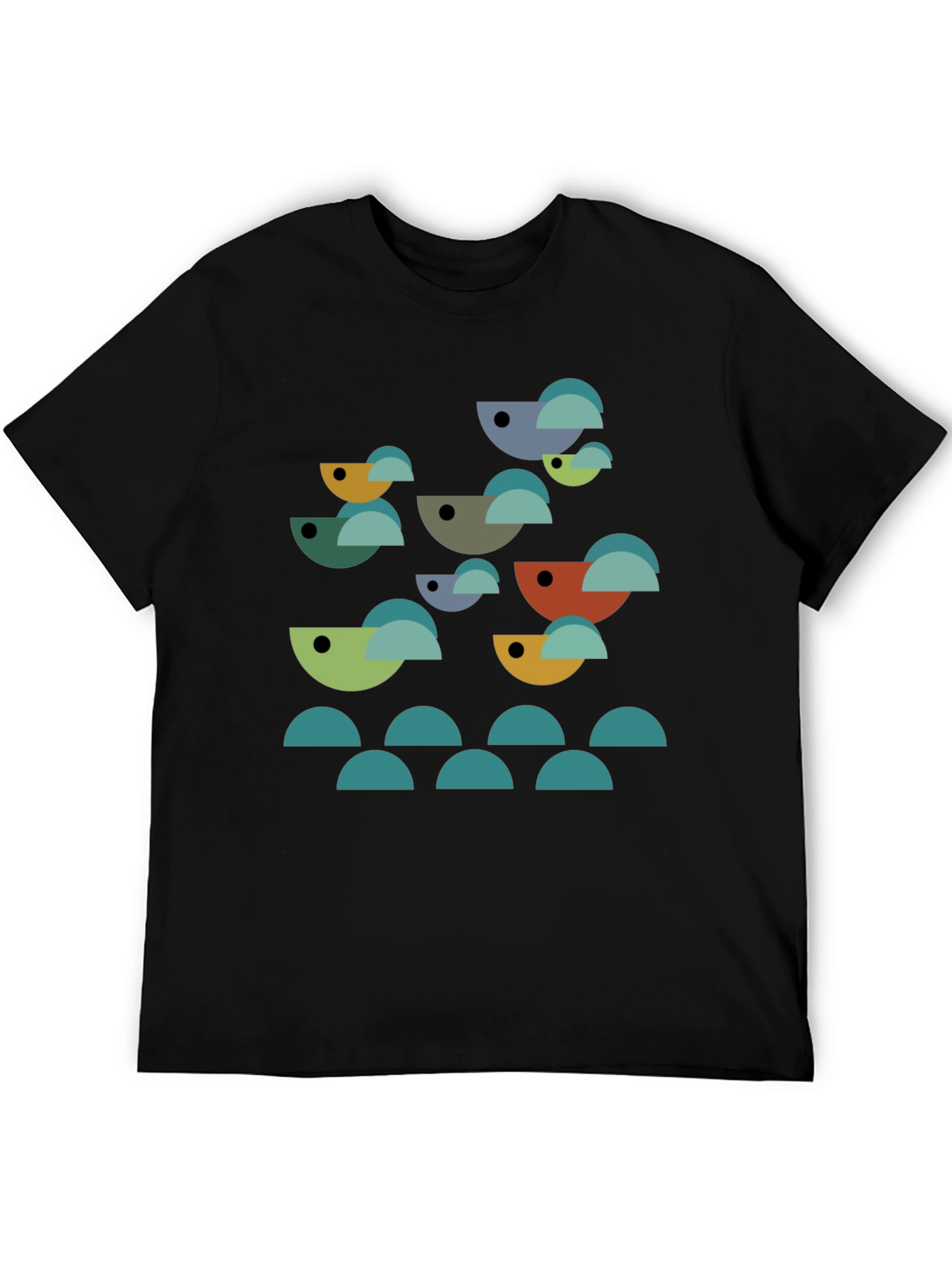 Abstract Geometric Bird Graphic T-Shirt