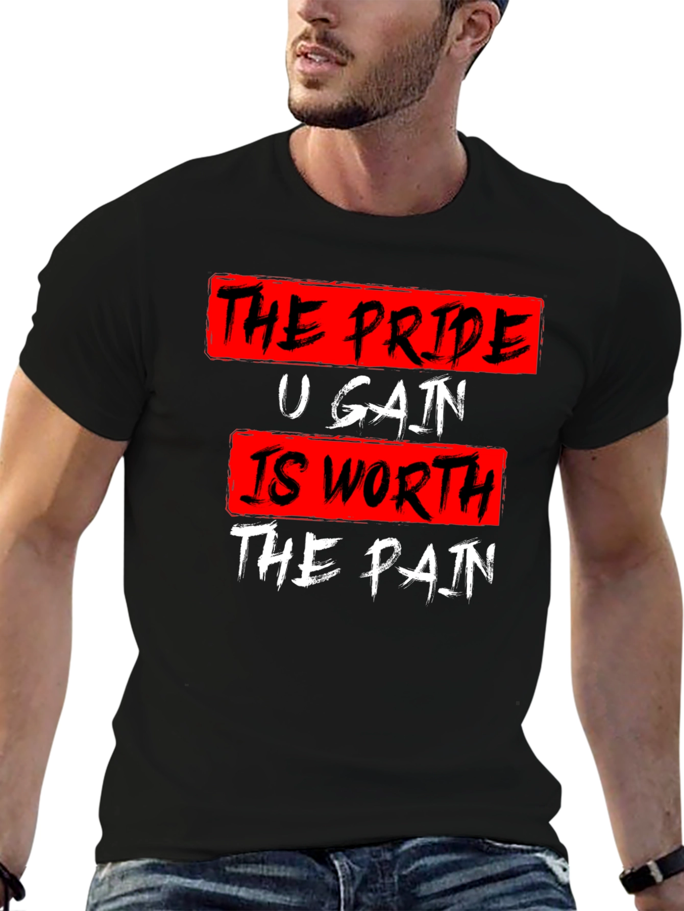 Motivational Workout T-Shirt - Pride Gain Pain