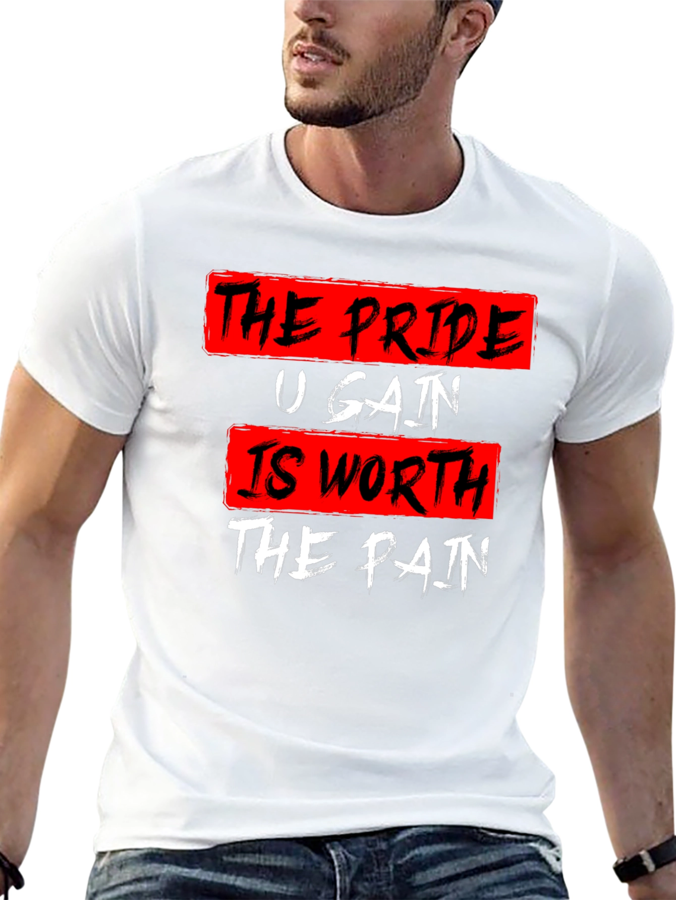 Motivational Workout T-Shirt - Pride Gain Pain