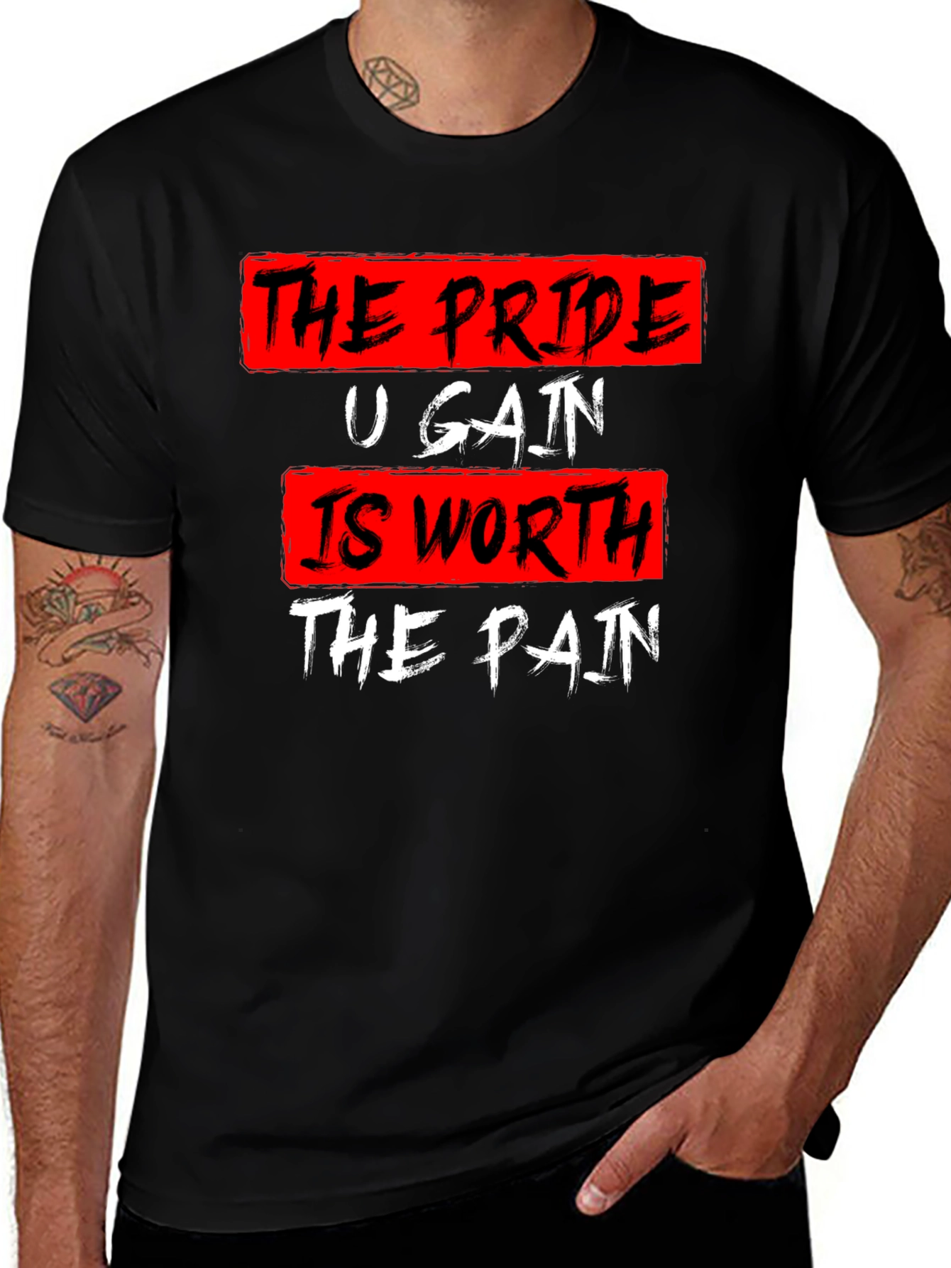 Motivational Workout T-Shirt - Pride Gain Pain