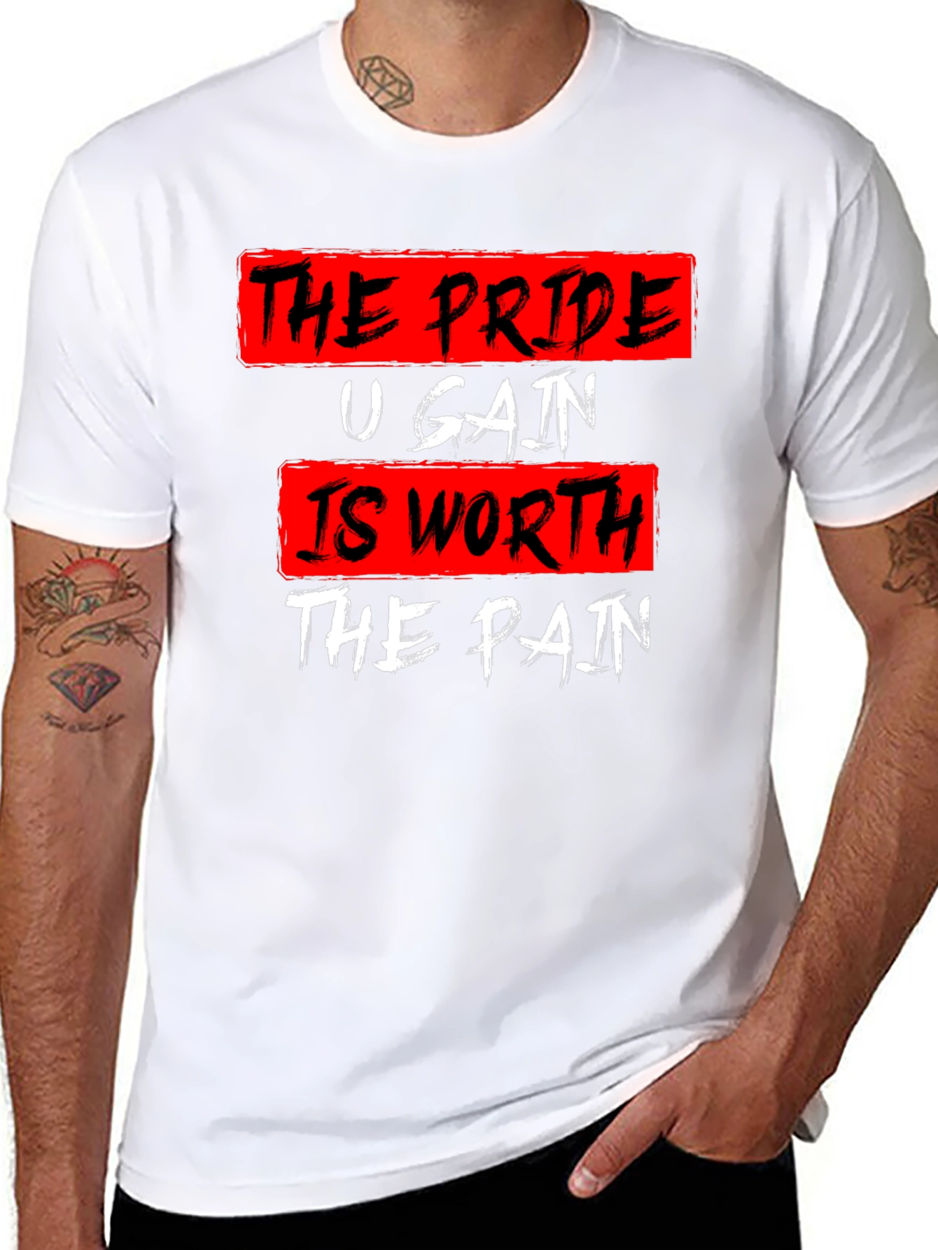 Motivational Workout T-Shirt - Pride Gain Pain