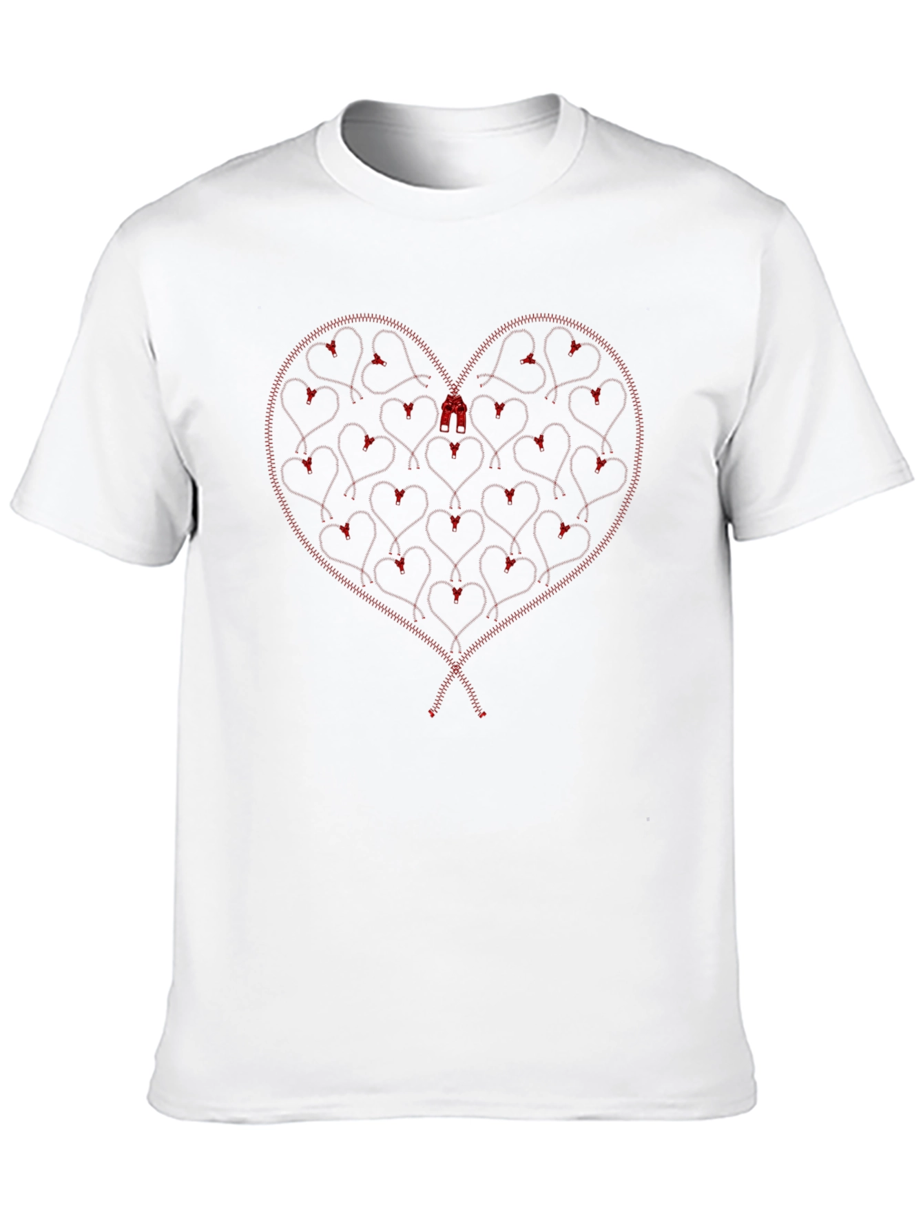 Heart Design Black Cotton T-Shirt