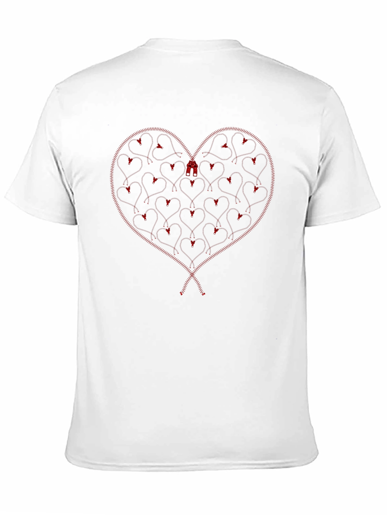 Heart Design Black Cotton T-Shirt