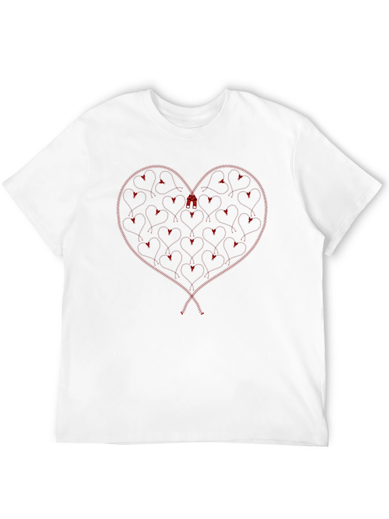 Heart Design Black Cotton T-Shirt