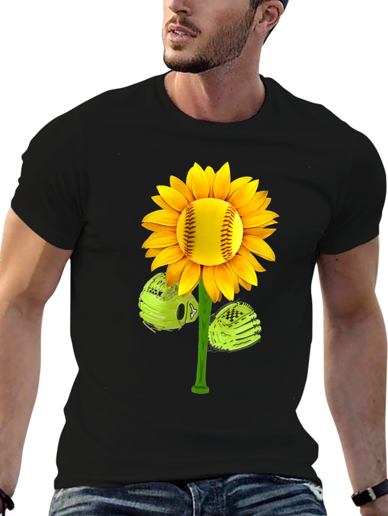 Softball Sunflower Graphic Tee