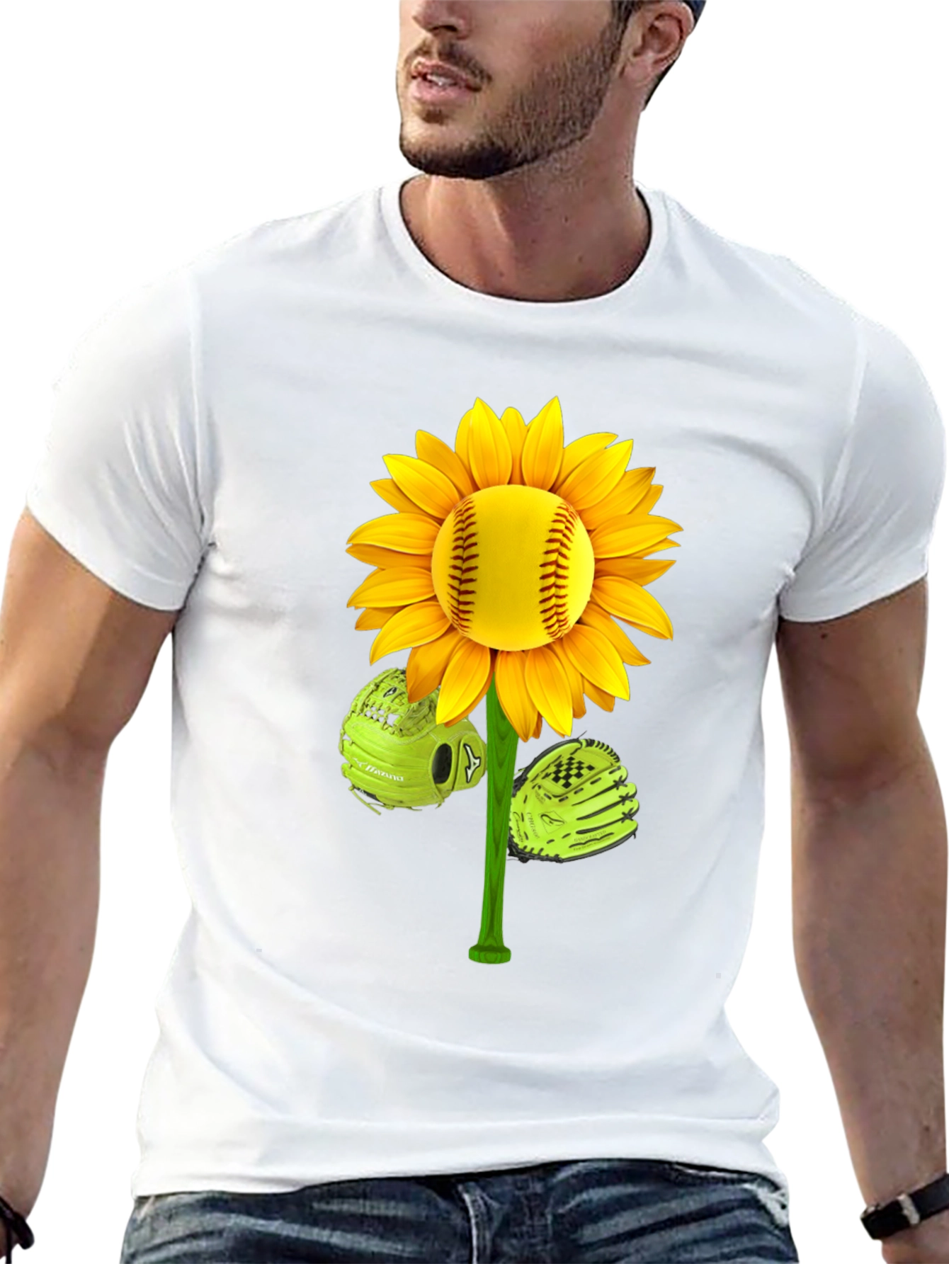 Softball Sunflower Graphic Tee