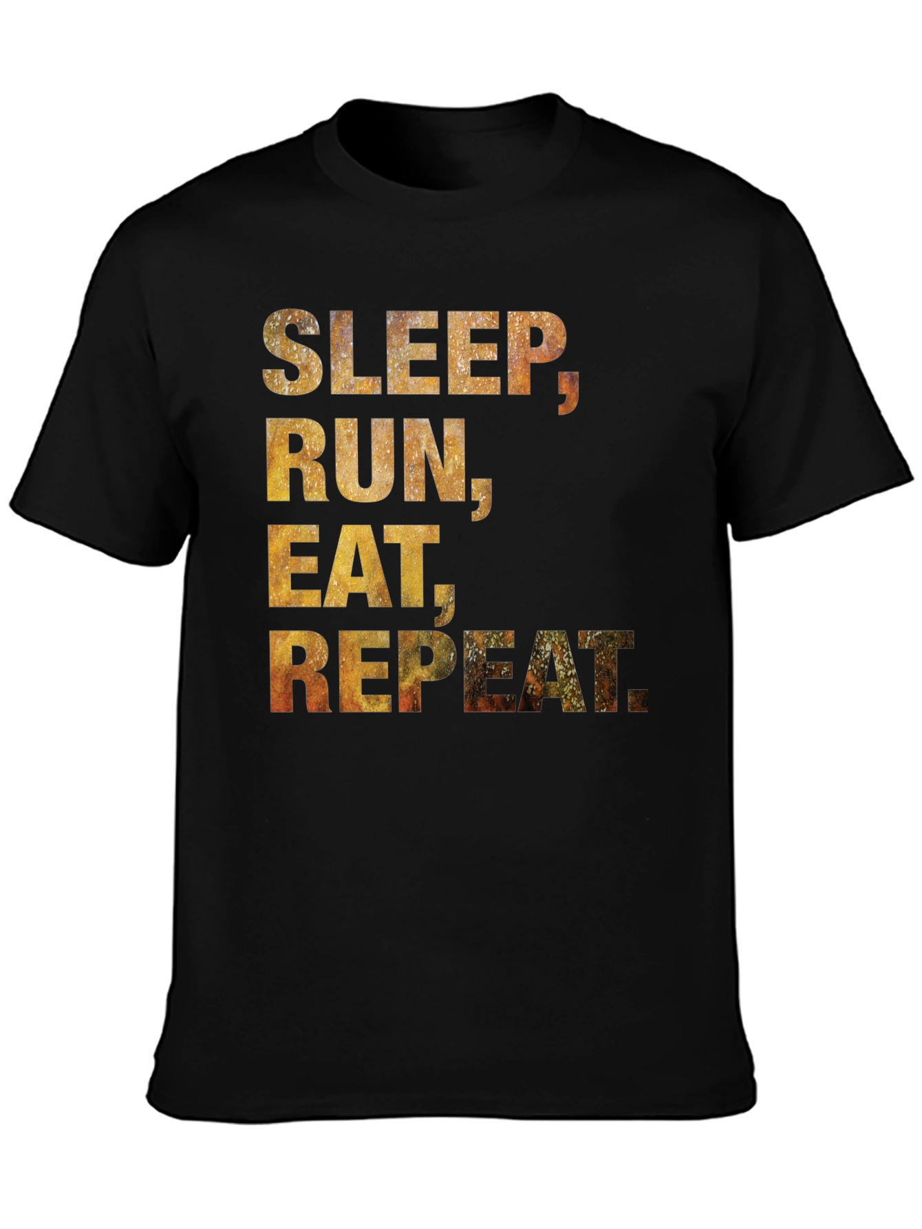 Sleep Run Eat Repeat T-Shirt - Black Cotton Tee