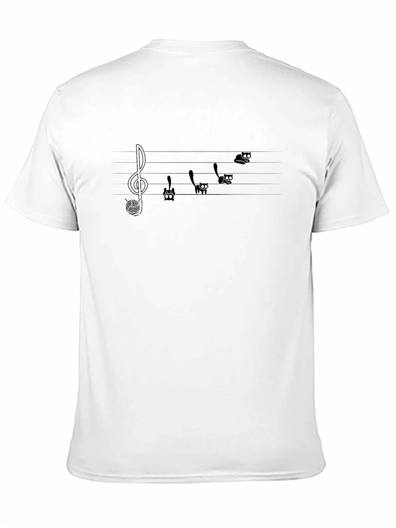 Musical Cats T-Shirt - Treble Clef & Feline Notes