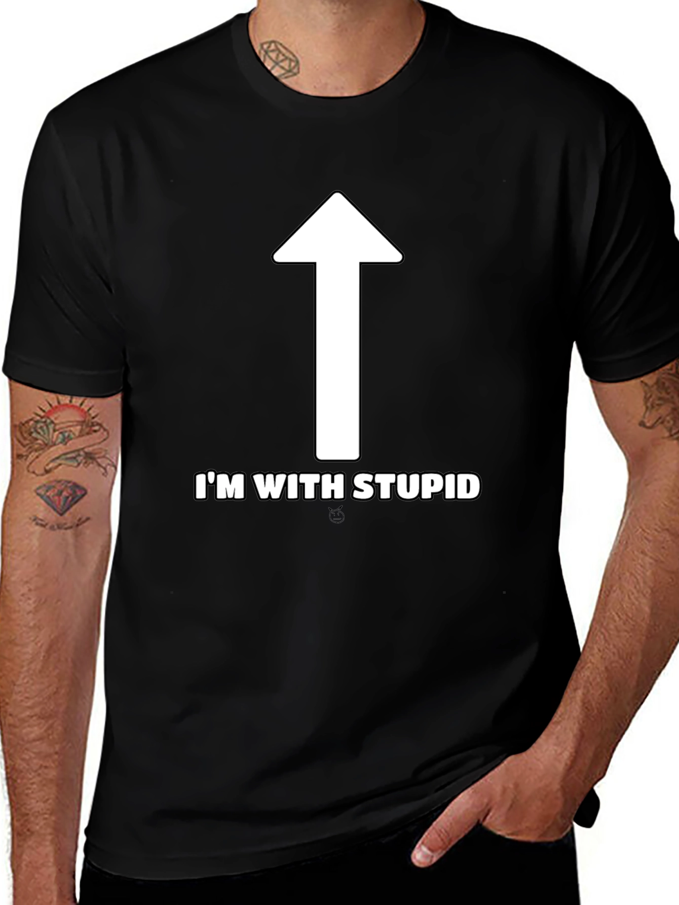 Im With Stupid T-Shirt - Funny Novelty Tee