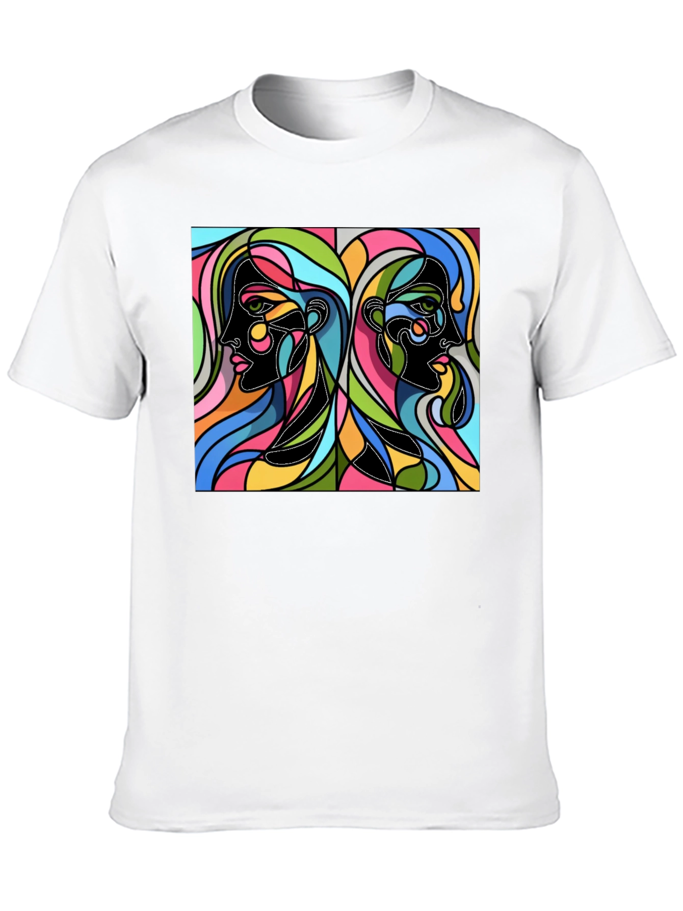 Abstract Faces Graphic Tee