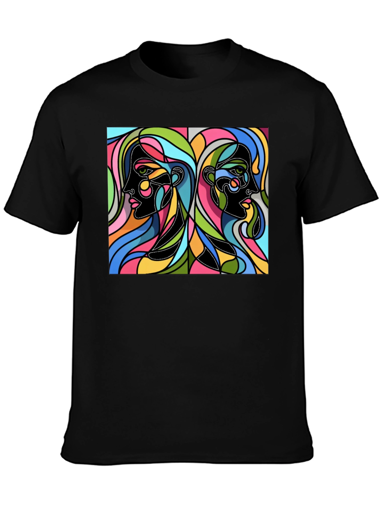 Abstract Faces Graphic Tee