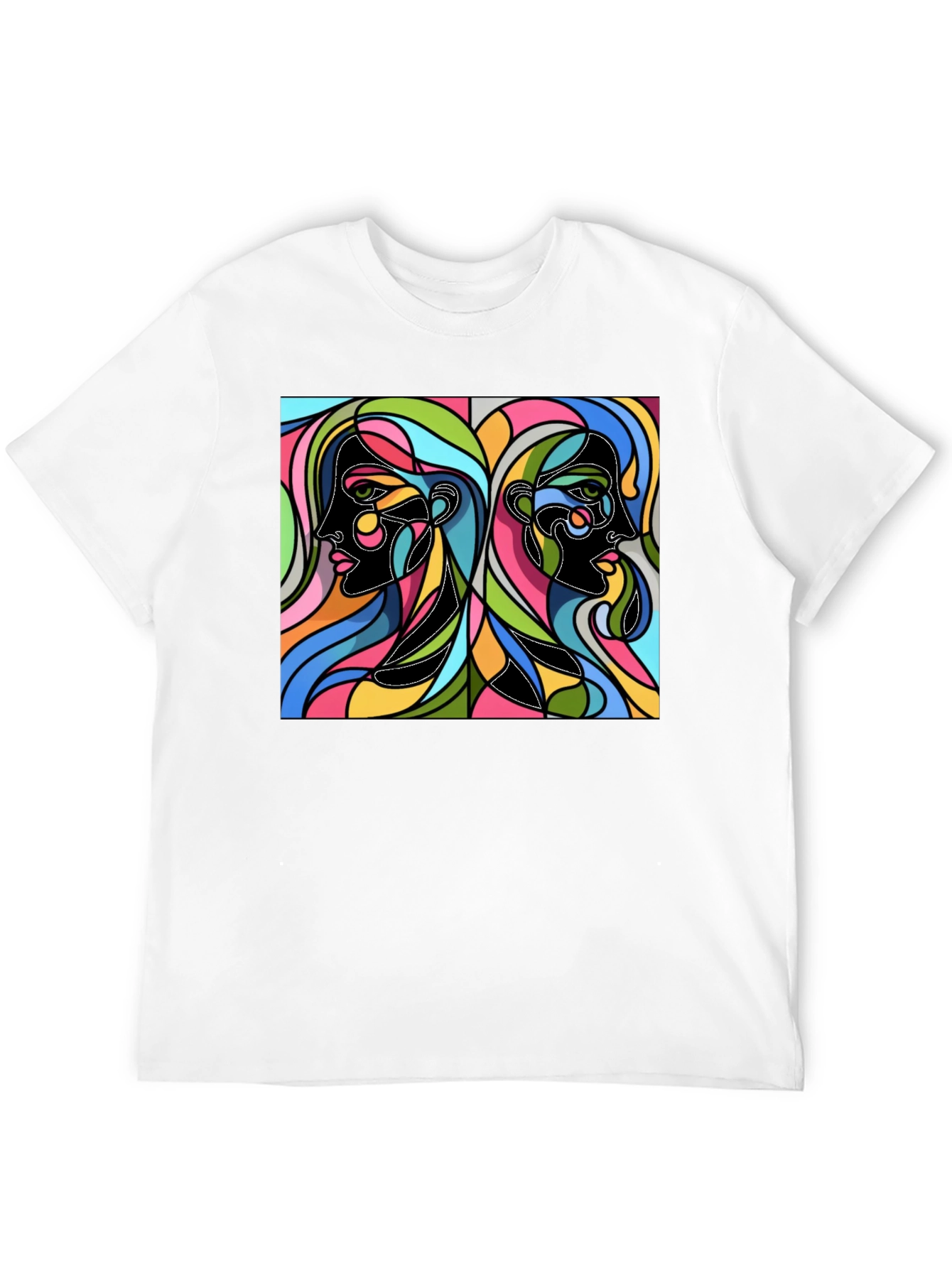 Abstract Faces Graphic Tee