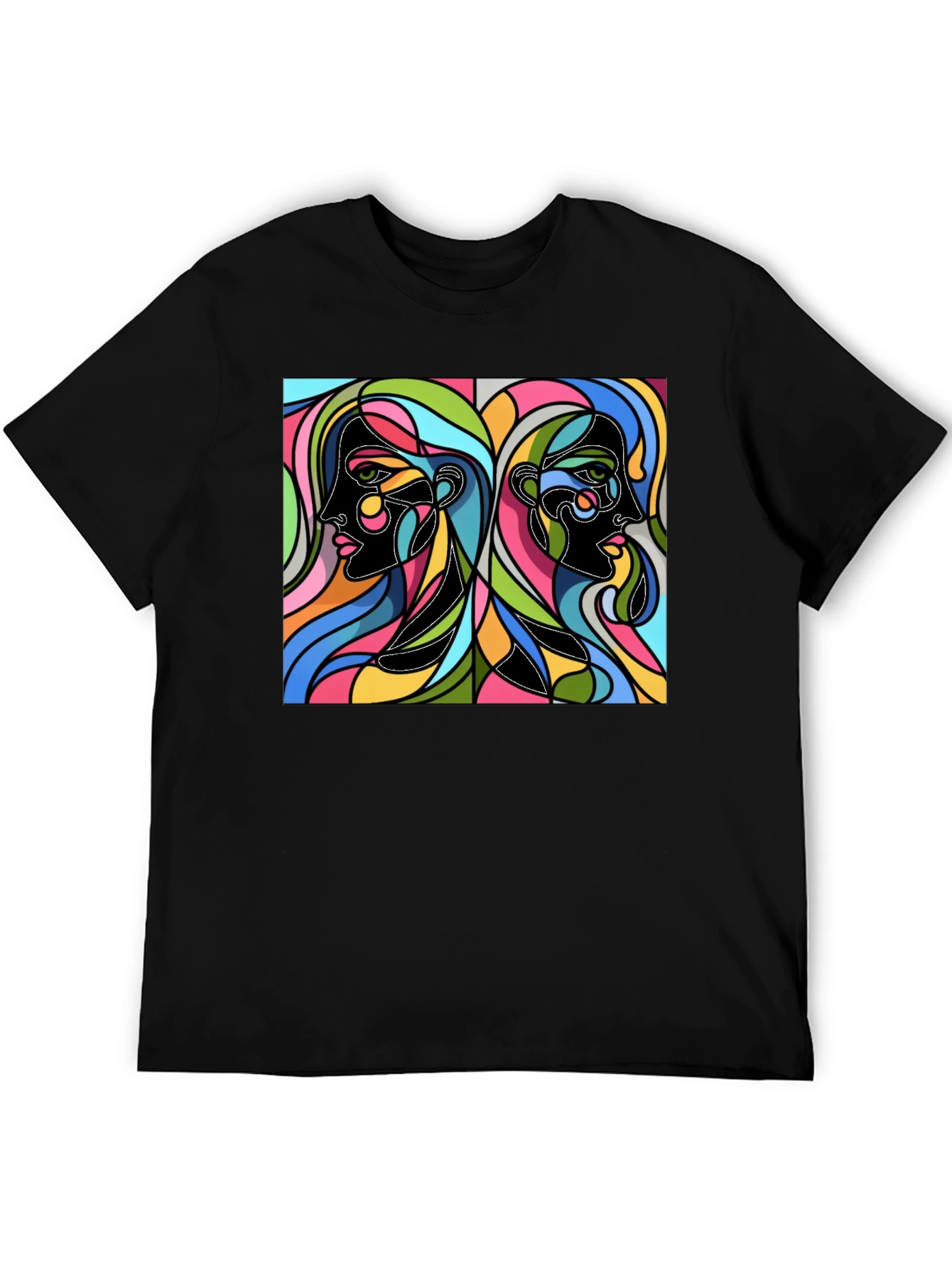 Abstract Faces Graphic Tee