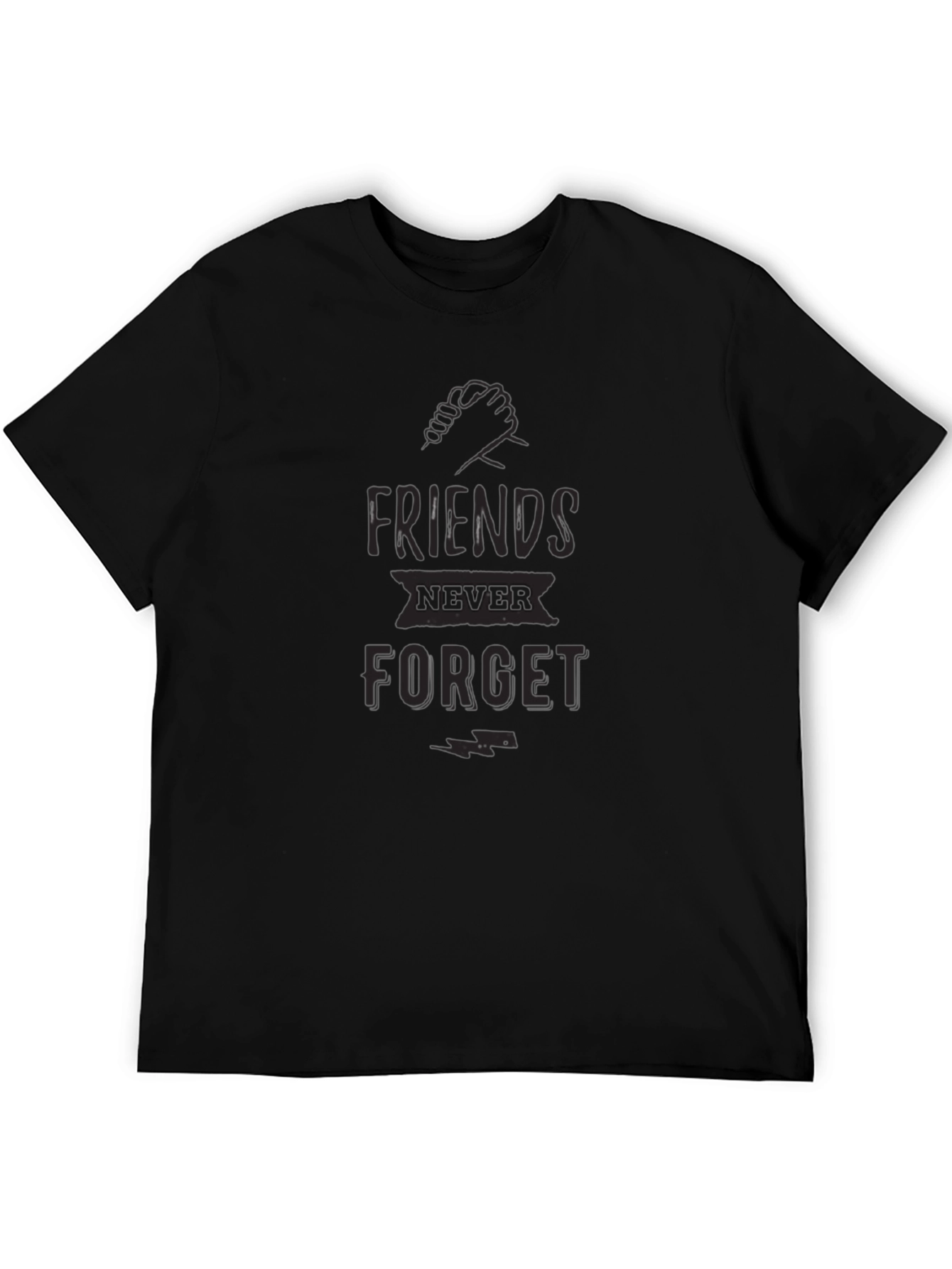 Friends Never Forget Black Graphic Tee